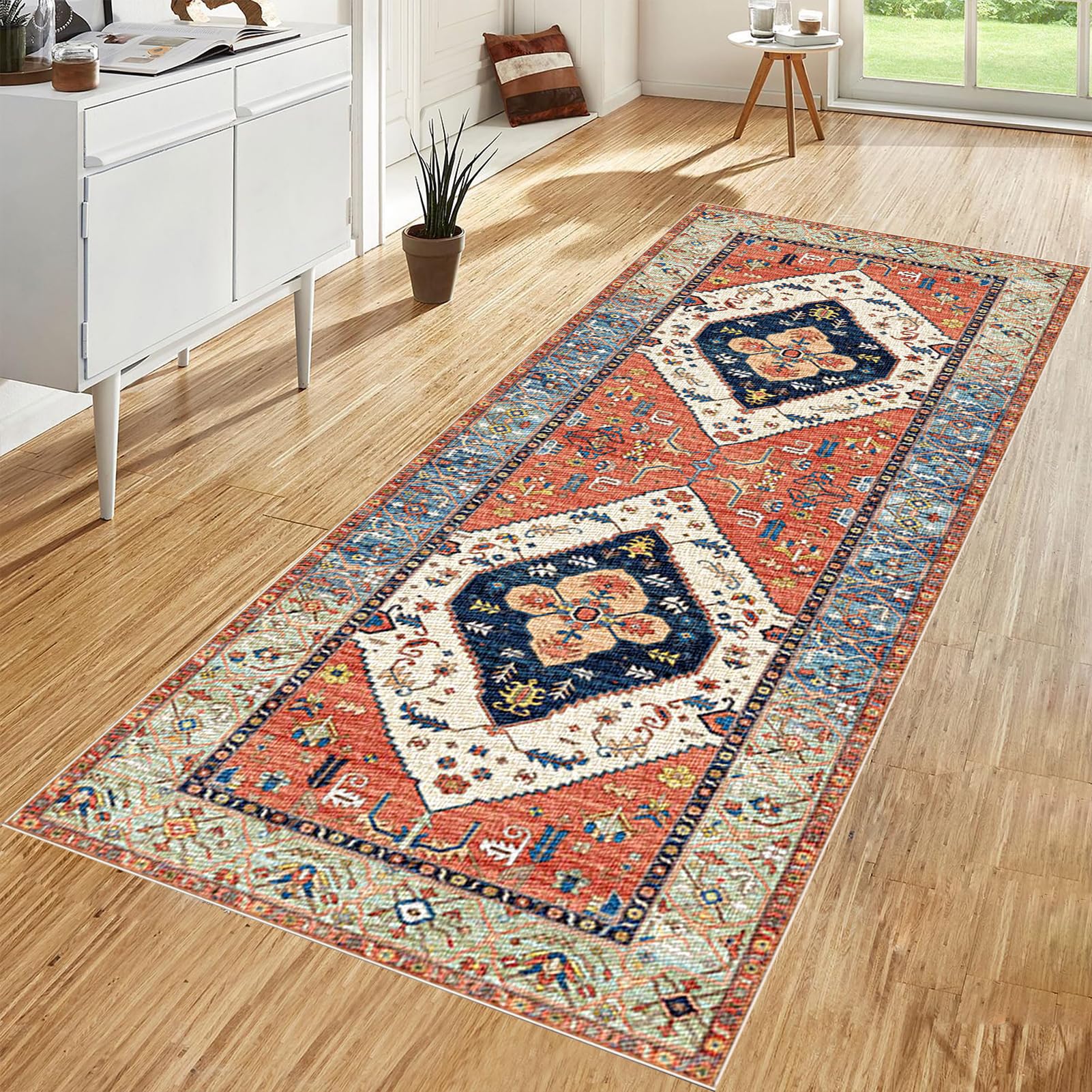 Zhongyanan Colorb-4 Machine Washable Carpet Runner For Hallway Rubber Backed Long Hallway Hall Runner Narrow Rugs 50 X 250 Cm Long Entrance Runner Rug Floor Carpet Runners For Hallways Kitchen Laundry Room Area Rug