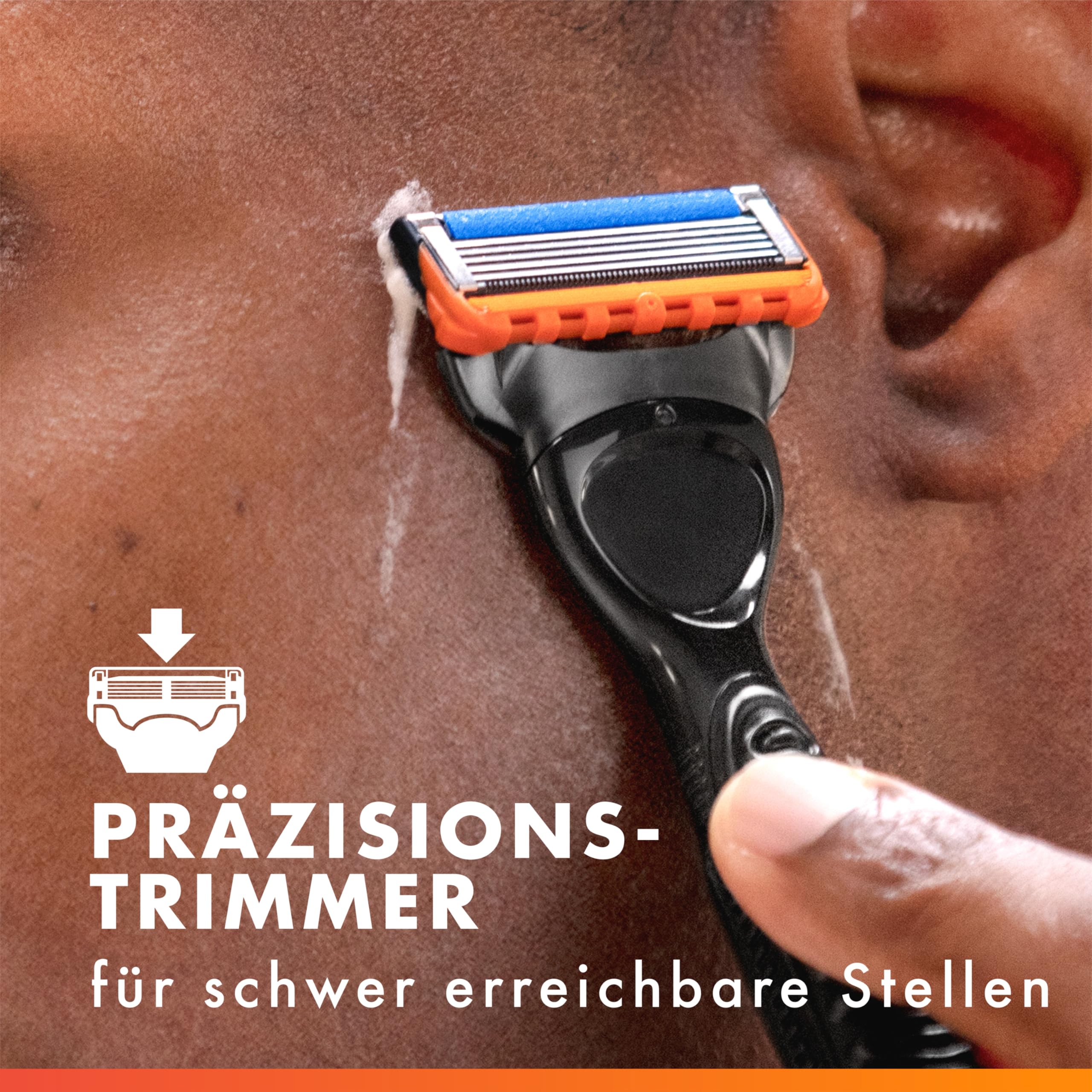 Gillette Fusion 5 Power Klingen Herren, 8 Original Rasierklingen, Orange | Für Nassrasierer mit Größerem Gleitstreifen für Ein Sanftes Gleiten Und für Eine Unglaublich Gründliche Und Komfortable Rasur