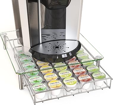 DecoBros Glass K-Cup Storage Drawer, Chrome