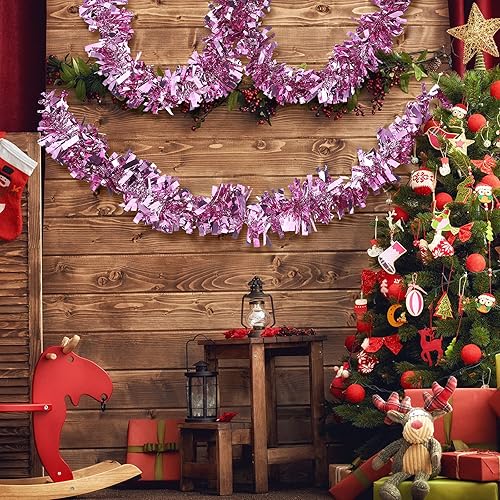 Miniatura 4 de Sosation Guirnalda de oropel de 100 pies para el día de San Valentín, guirnalda de árbol para el día de San Valentín, guirnalda de purpurina a