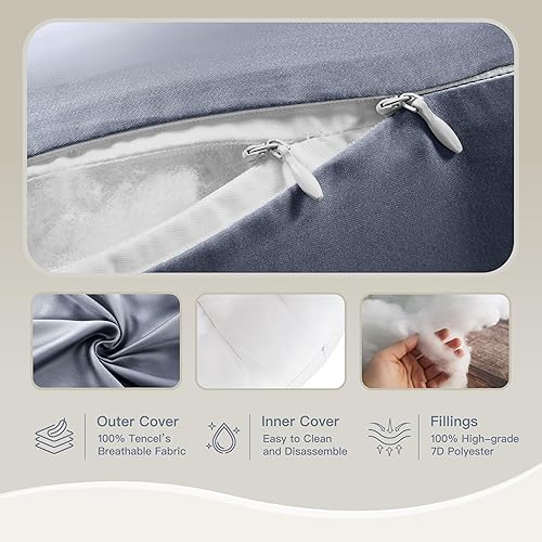 Miniatura 6 de Almohada de embarazo, almohada ajustable en forma de H, almohada refrescante de maternidad con funda lavable TENCEL Lyocell Funda de lactancia,