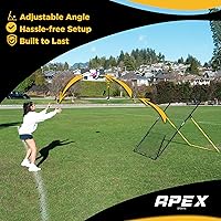 Vista 4 de Adjustable Volleyball Rebounder Net 7x4 ft – Bounce Back Training Equipment with Angle Customization for Practicing Volleying, Bumping, Spiking