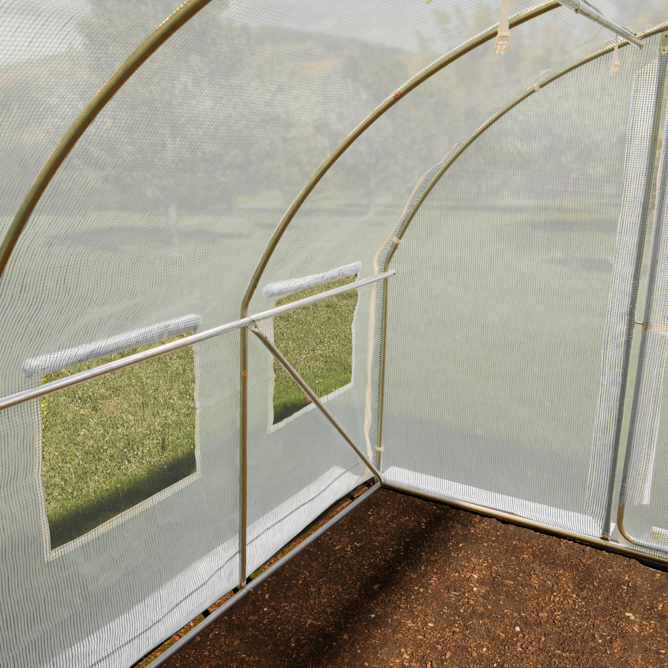 TOOLPORT Foliengewächshaus Gewächshaus 3x6m Premium mit schwenkbarer Türkonstruktion PE-Plane 180 g/m² weiß transparent