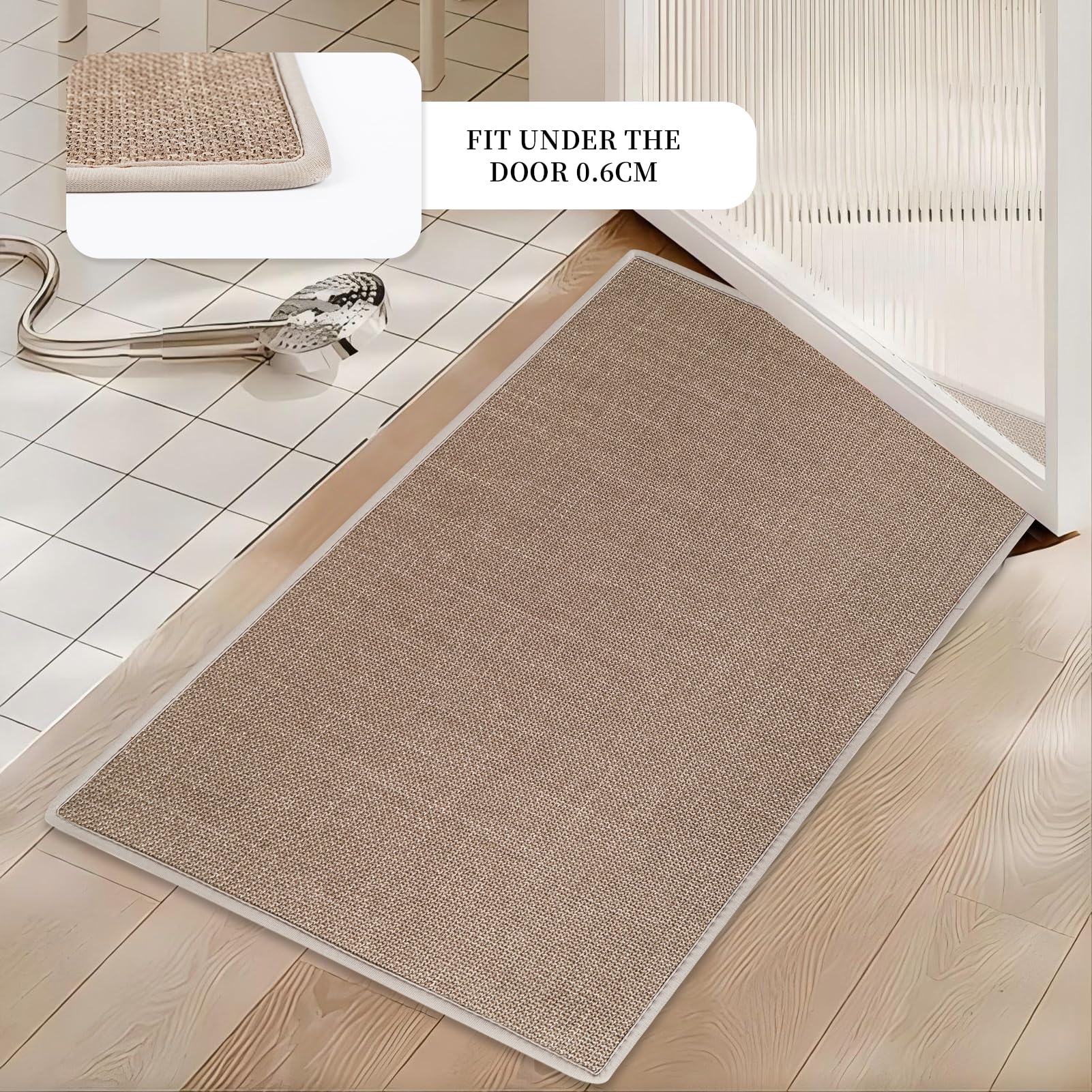 Bath Mats Rubber Backing Non Slip Bathroom Rugs Water Absorbent Bath Mat, Ultra Thin Low Pile Bath Rugs Fits Under Door - Image 2