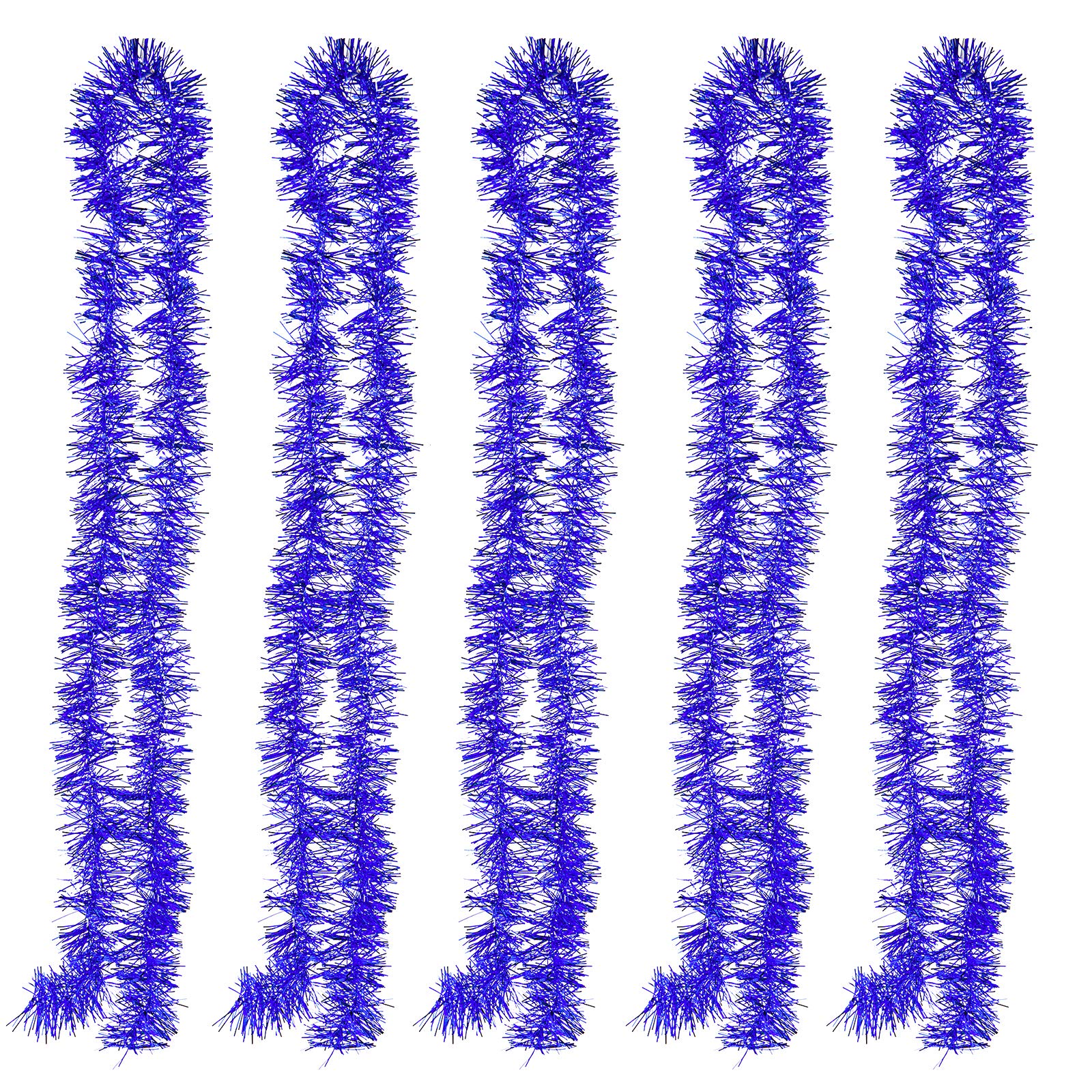 Absolute Deal Tinsels Christmas Tree, Set of 5 Christmas Tinsel, 2 Meter long Tinsel for Xmas Garland, Wedding, Birthday, New Year Party