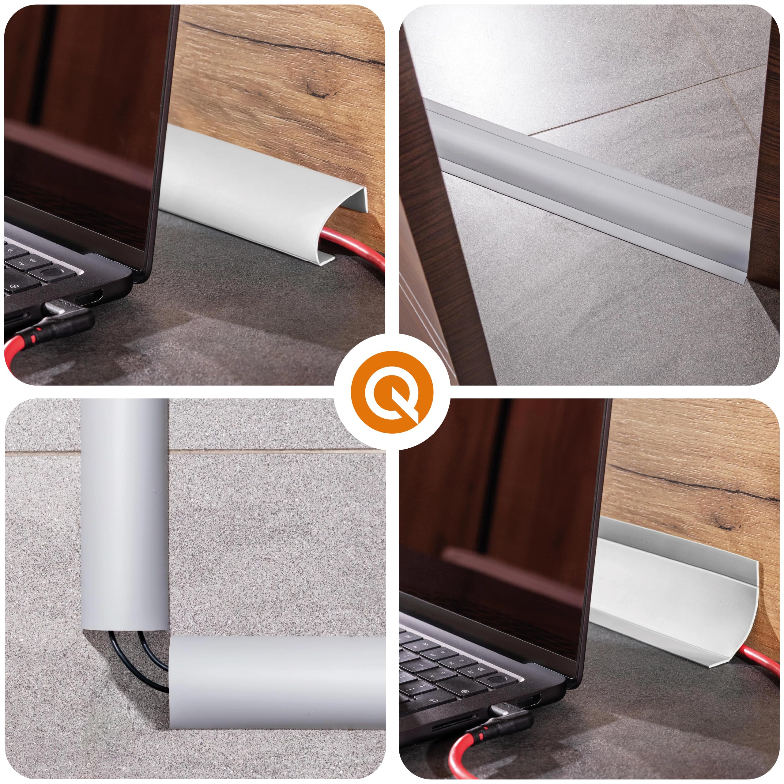 Quest Rodapié Flexible 6 en 1 PVC 95 mm Autoadhesivo - Marrón, 25 m