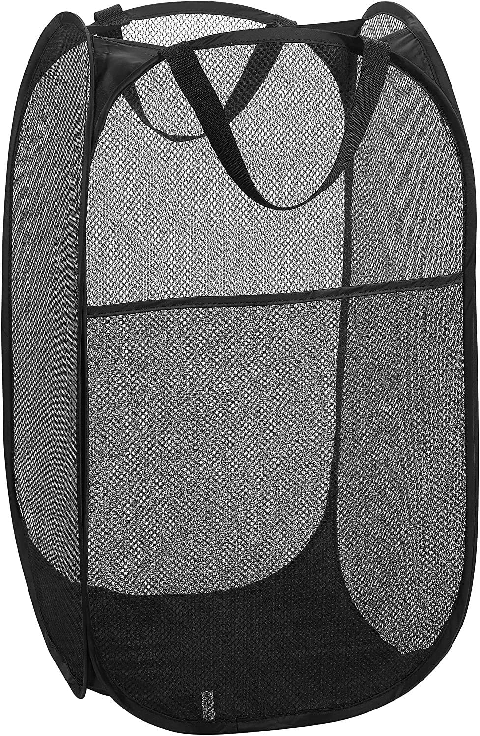 Laundry Basket, Laundry Hamper - Mesh Popup Laundry Hamper. Portable, Durable Handles, Collapsible for Storage, and Easy to Open. Great for The Kids Room, College Dorm, or Travel. (Black)[SHOOTING]