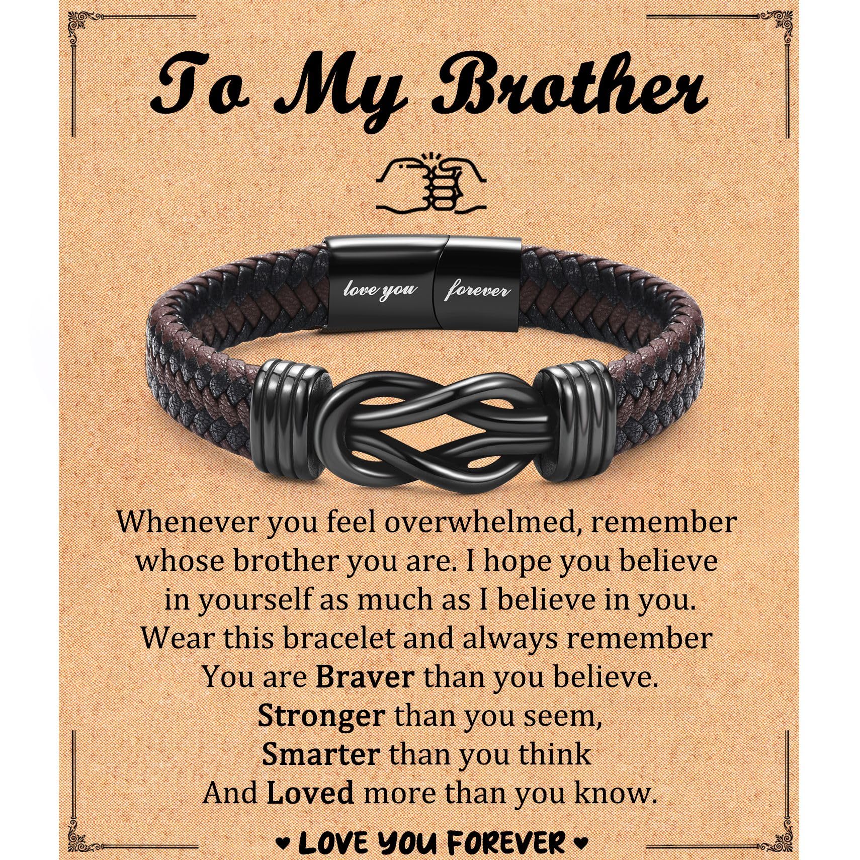 Shuxin Birthday Gifts for Son Dad New Dad Boyfriend Brother Boys, Leather Bracelet Gifts for Men Him on Valentines Day Father's Day Christmas