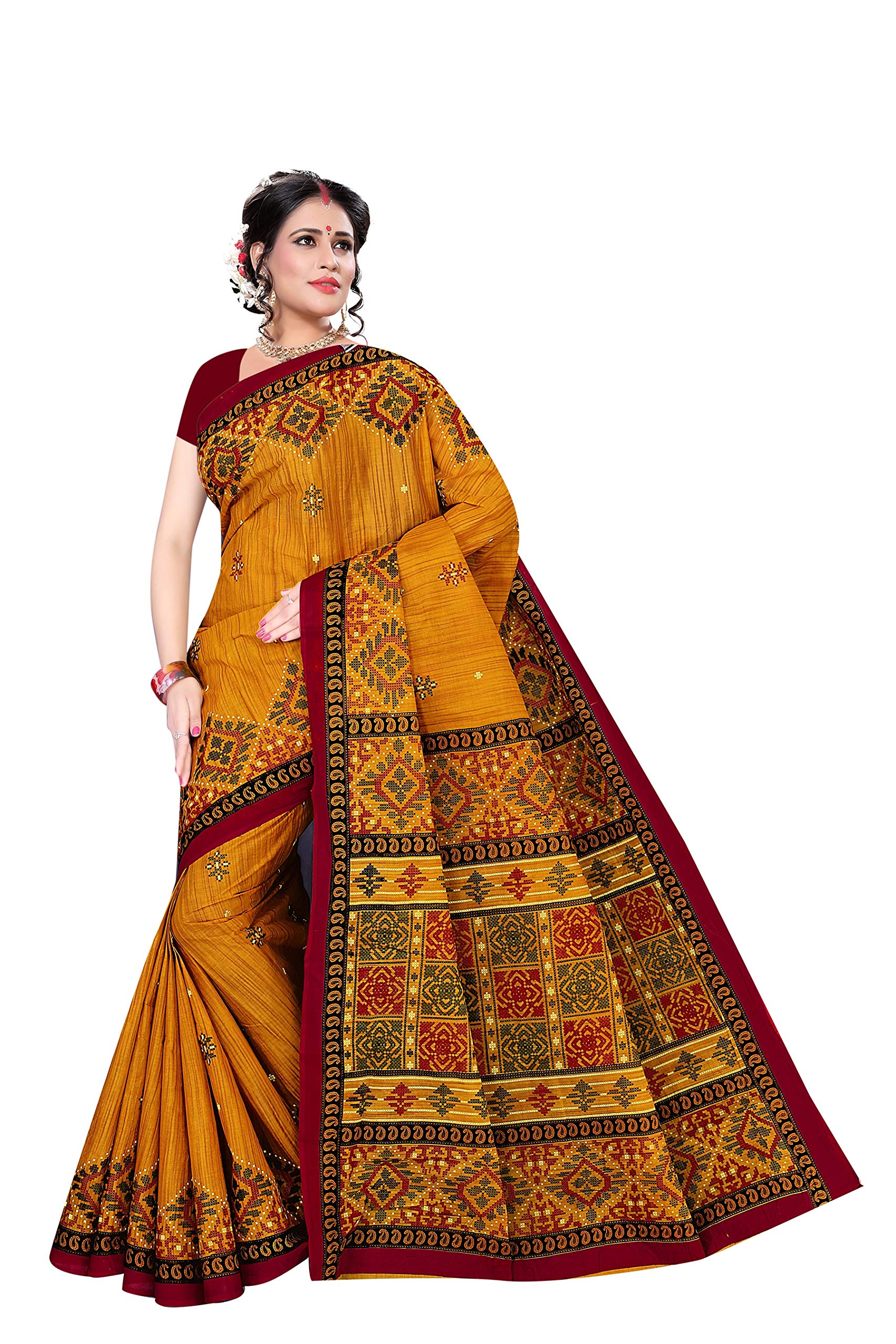 Women's Plain Weave Pure Cotton Saree Without Blouse Piece-image-45
