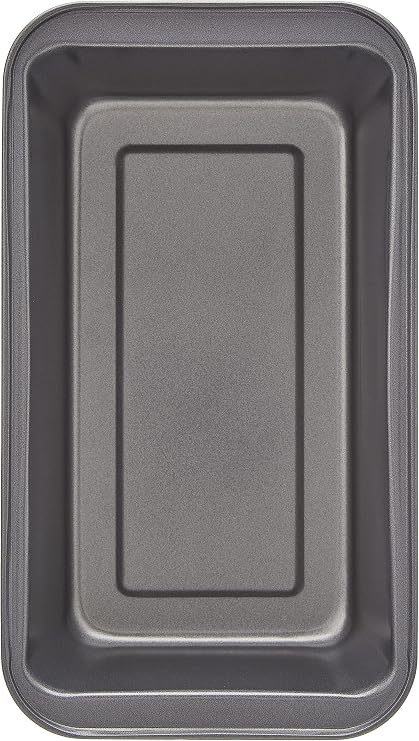 Amazon Basics Rectangular Non-Stick Carbon Steel Loaf Pan, 27 x 15 x 7 cm, Pack of 2, Grey