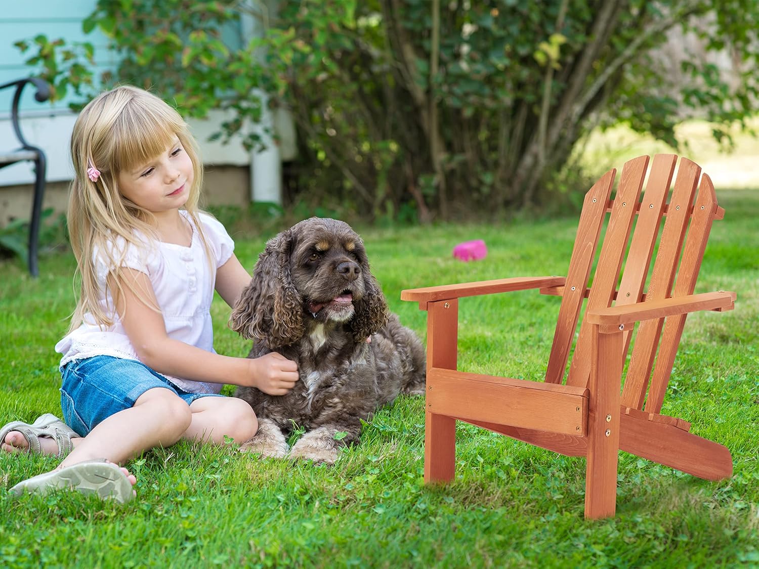 Kid's Wooden Adirondack Chair for Indoor and Outdoor, Natural Cedar Patio Lounge Chair for Kids, Gifts for 3+ Years Old Children : Patio, Lawn & Garden