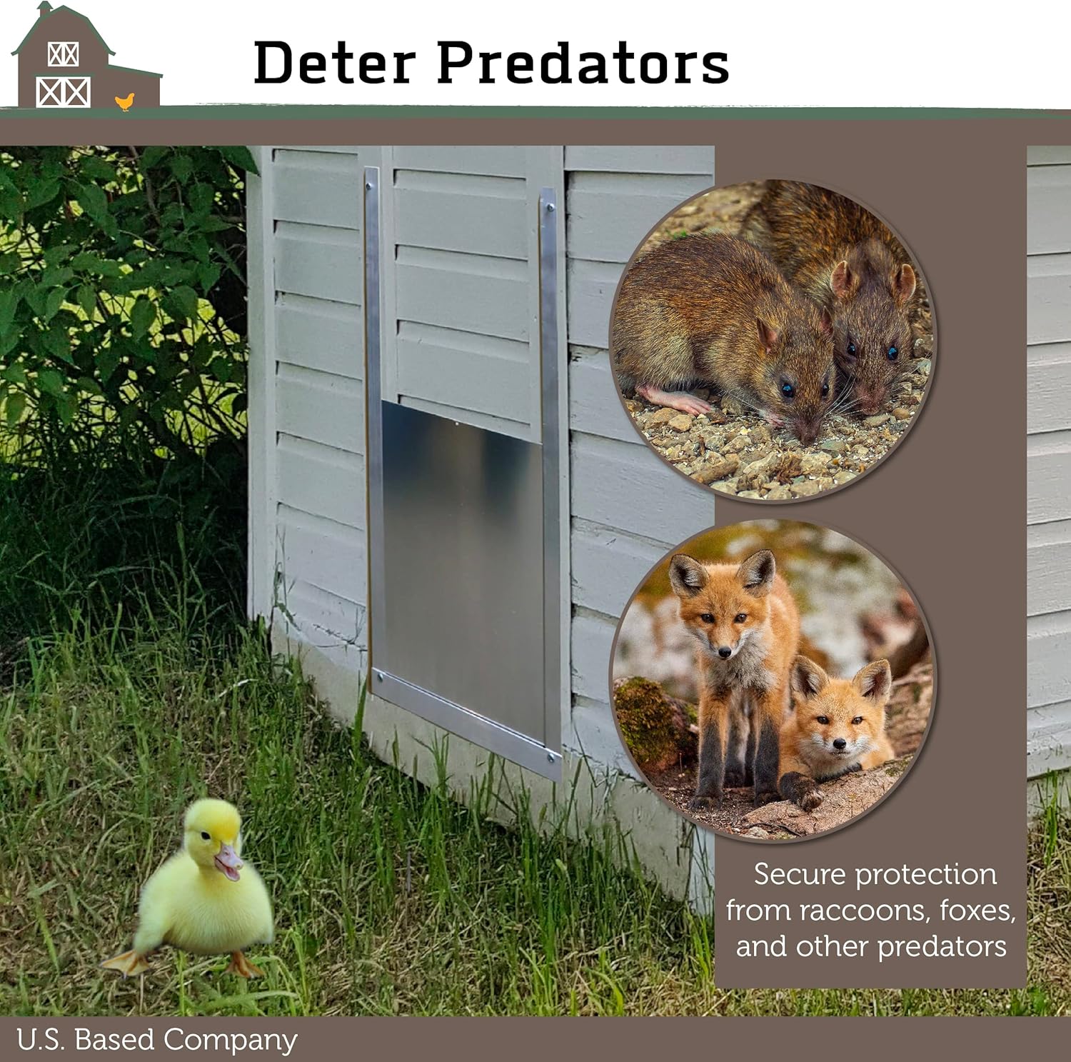 Rural365 Automatic Chicken Coop Door - Electronic Automated Opener Panel for Chickens Sliding Door with Adjustable Timer