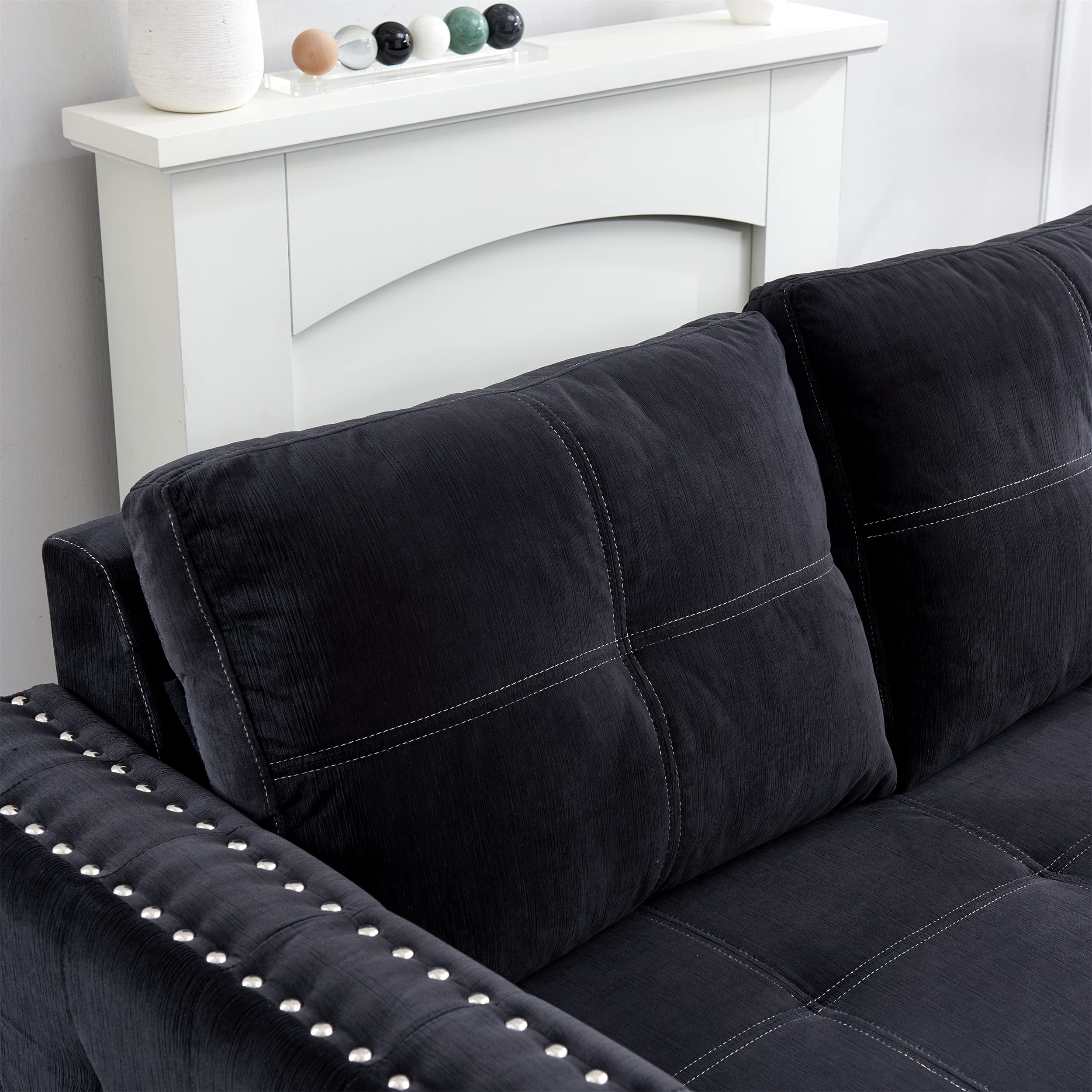 Buy Sectional Sofa with Chaise, HABITRIO 91" LShape Loveseat Couch