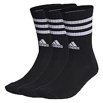 adidas 3-Stripes Cushioned Crew Socks 3 Pairs, Calzini Unisex-Bambini, Black, White, 3-4 Anni