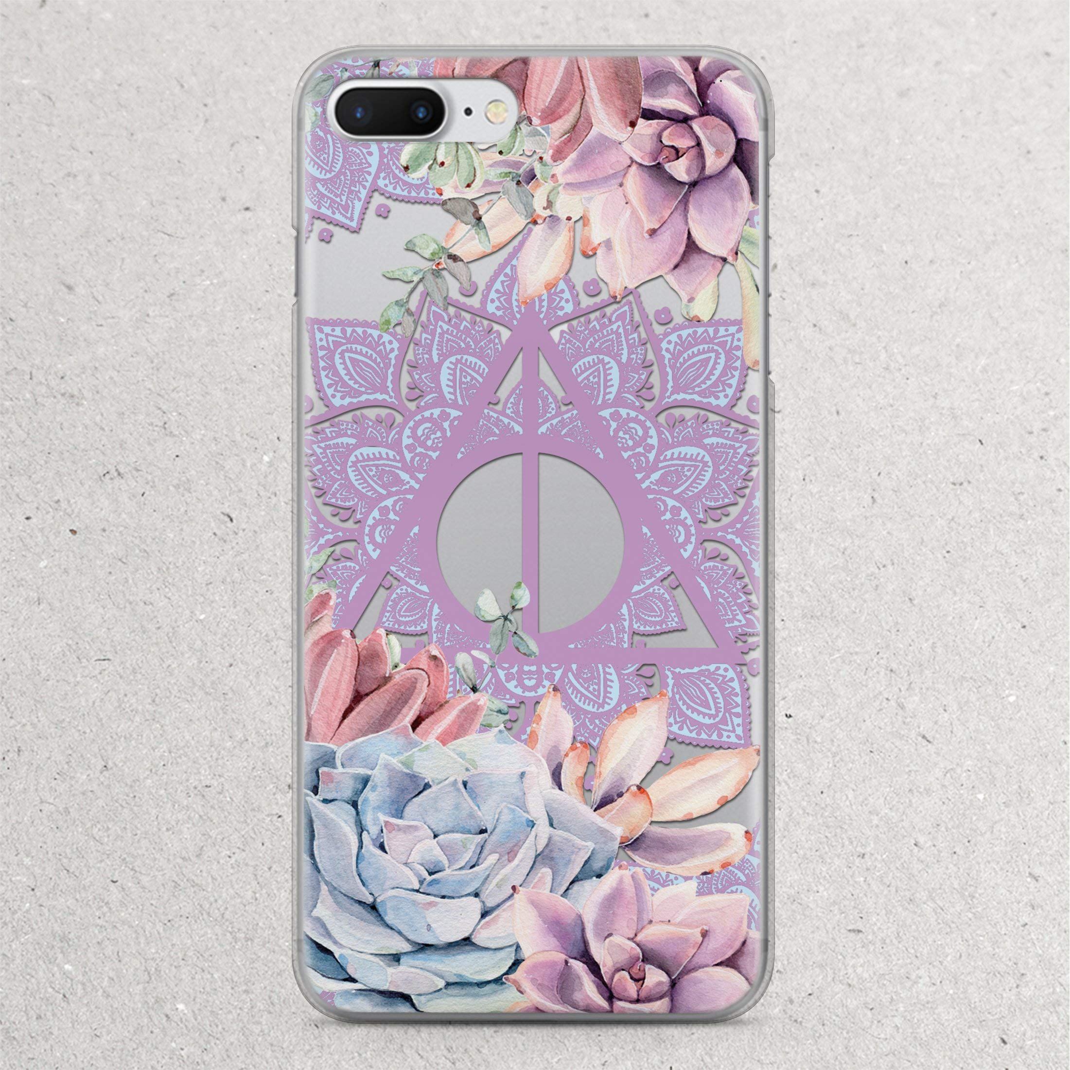 Succulent iPhone 7 8 6 6S plus X Xs Max Xr 5 5S 5C SE 5se 4s 4 case Mandala Always Art print gifts for Cell i Phone clear silicone Cover