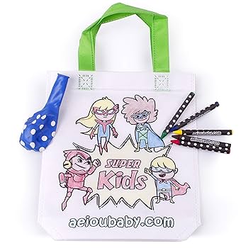 30 Backpacks Color Your Own + Reusable Bag | 30 Individual Bags, 5 Coloured Crayons And Balloon | Children's Gift For Parties And Birthdays (Story