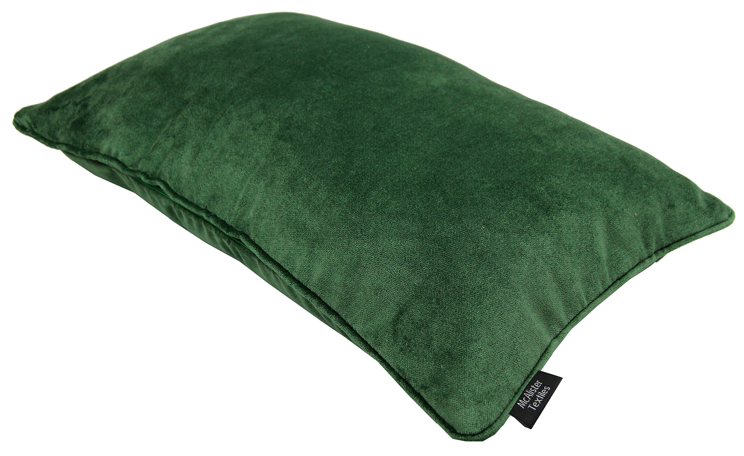 McAlister Textiles Cuscino e Copricuscino, Velluto Opaco, Velluto, Moss Green, 60 cm x 40 cm