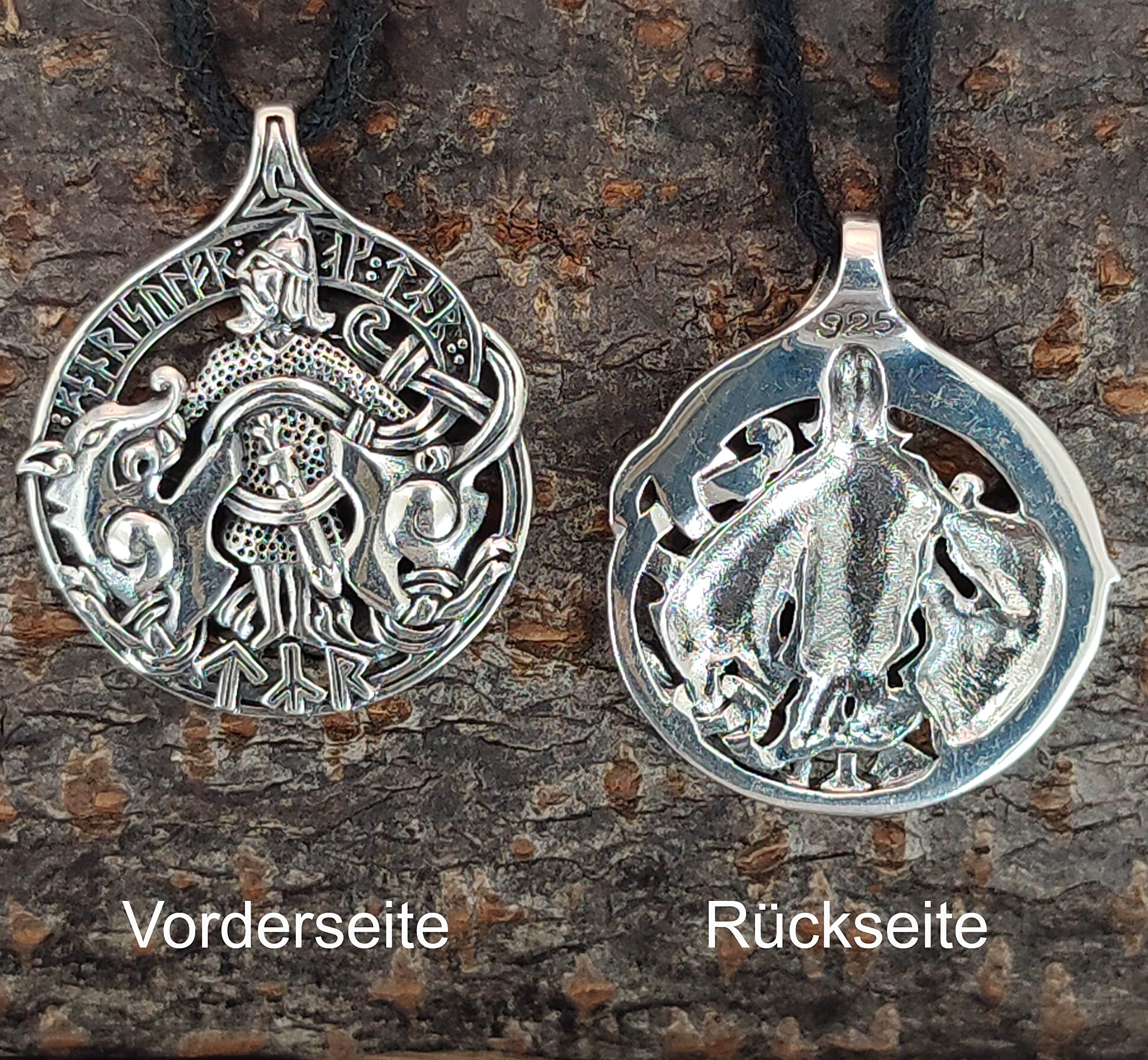Kiss of Leather Tyr mit Fenrir Anhänger aus 925 Sterling Silber Nr. 398