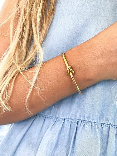 Miniatura 4 de Altitude Boutique Brazalete de oro para mujer Pulsera de amor con nudo para regalos de dama de honor Chapado en oro de 18 quilates, pulseras