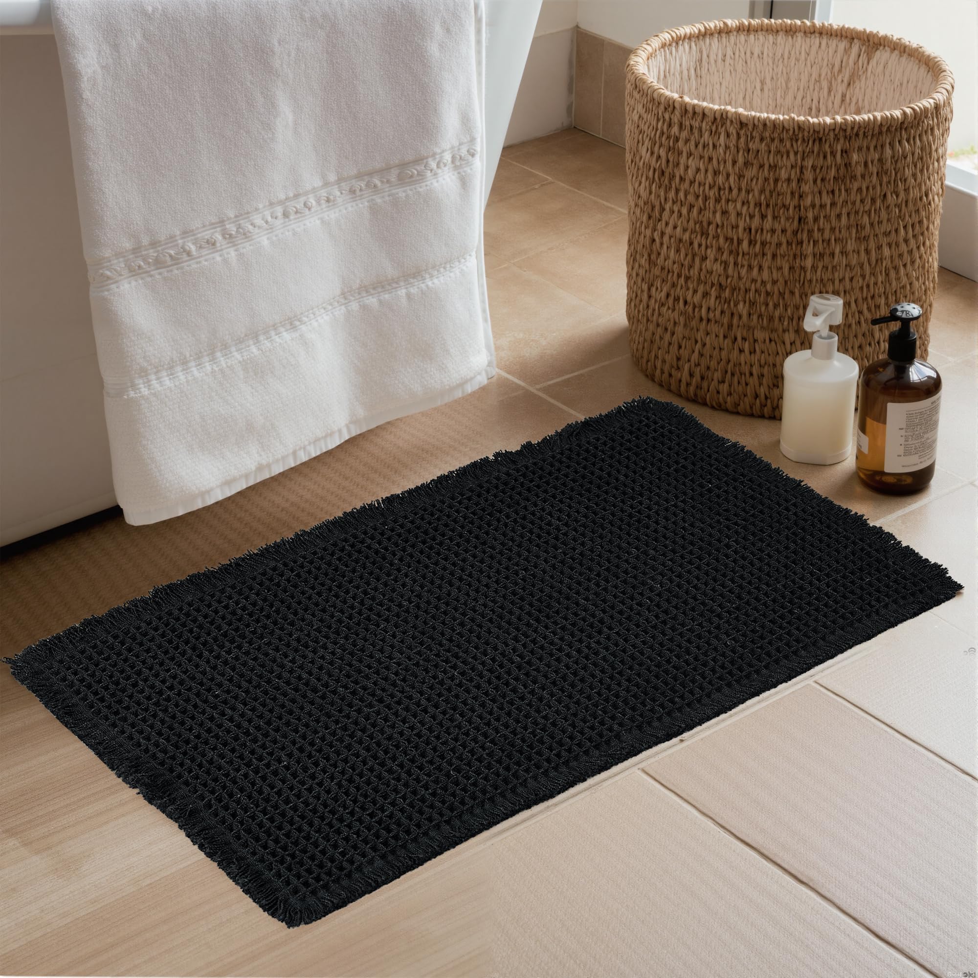 Tapis de bain antidérapant gaufré pour éviter les glissades au sol