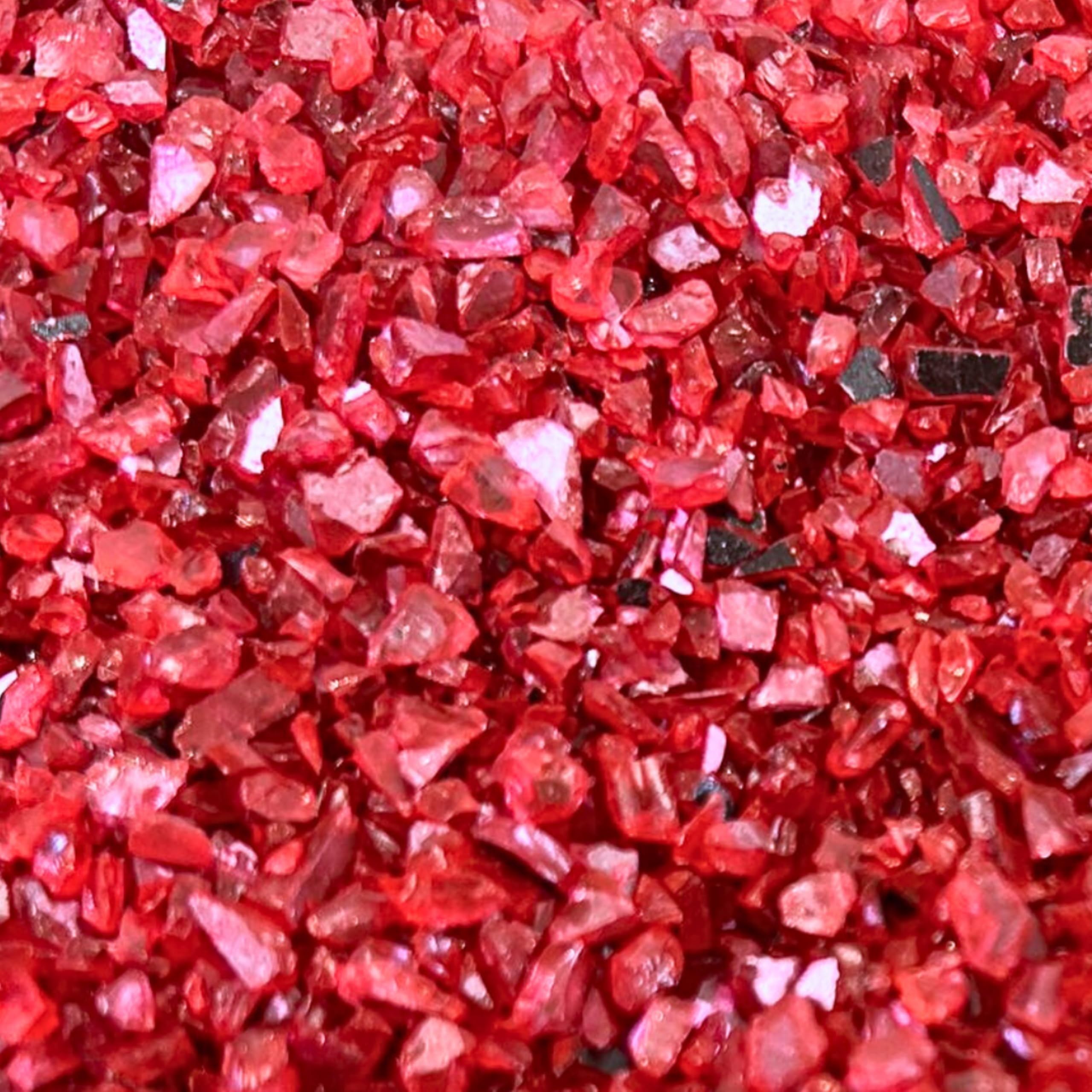 250g Red Crushed Glass Mirror Side Broken Glass Chips 1-4mm Reflective Mirrored Granules Gravel Chunks Stones Vase Filler Garden Plants Resin Irregular