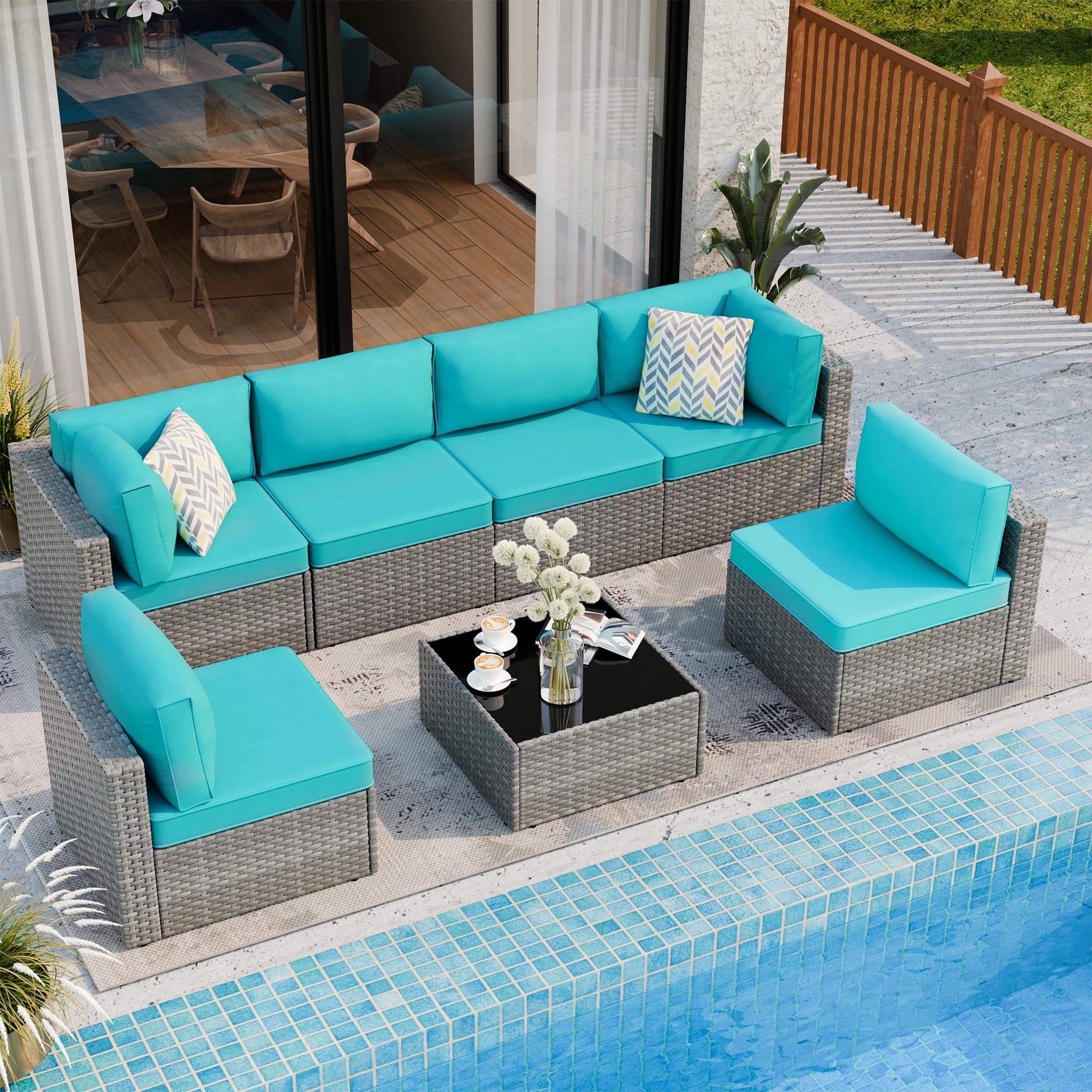 Shintenchi 7-Piece Wicker Set