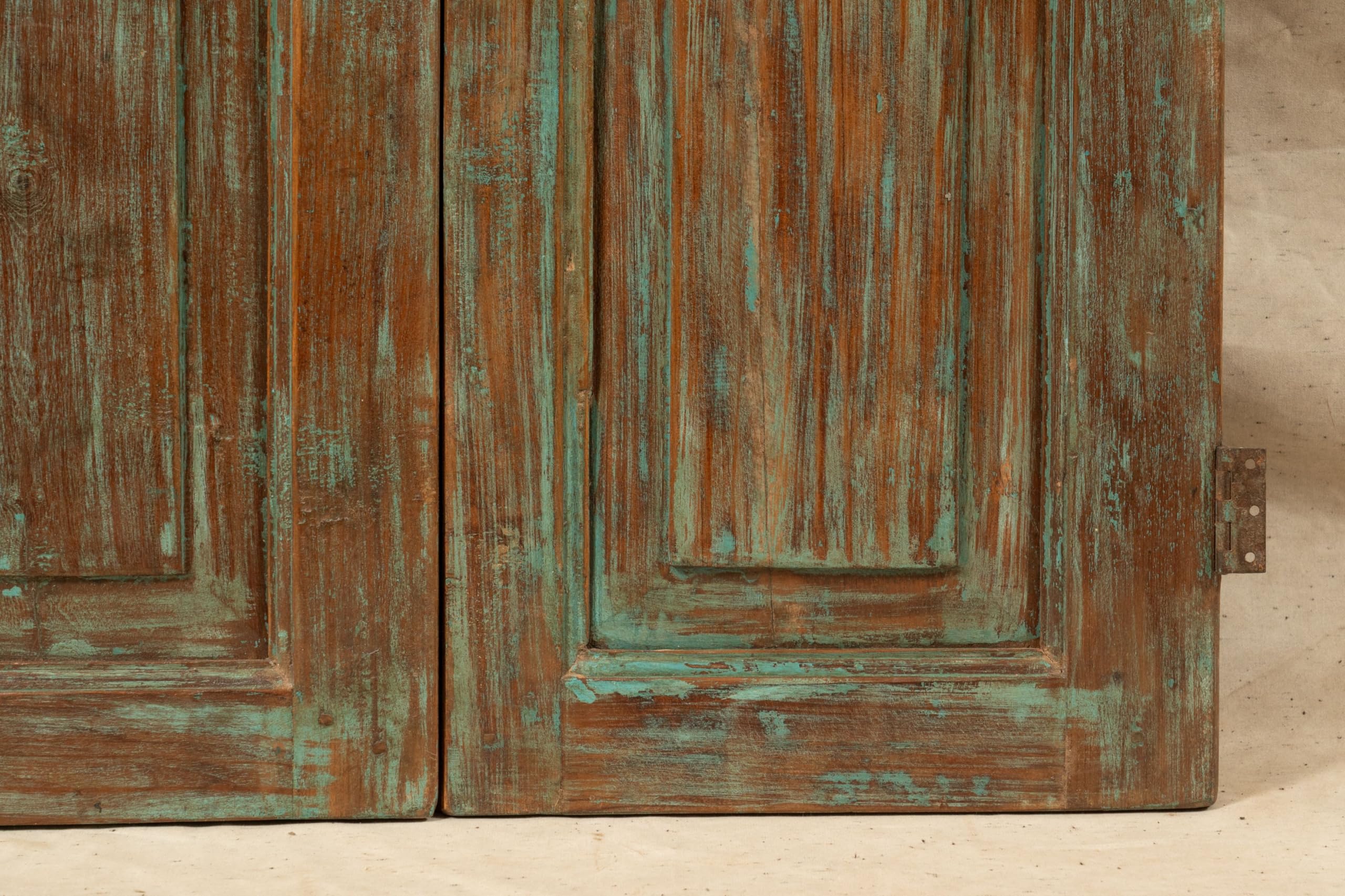 Biscottini Rollladen aus Holz 56 x 7 x 111 cm – Jalousie aus massivem Teakholz – antiker Rollladen perfekt restauriert