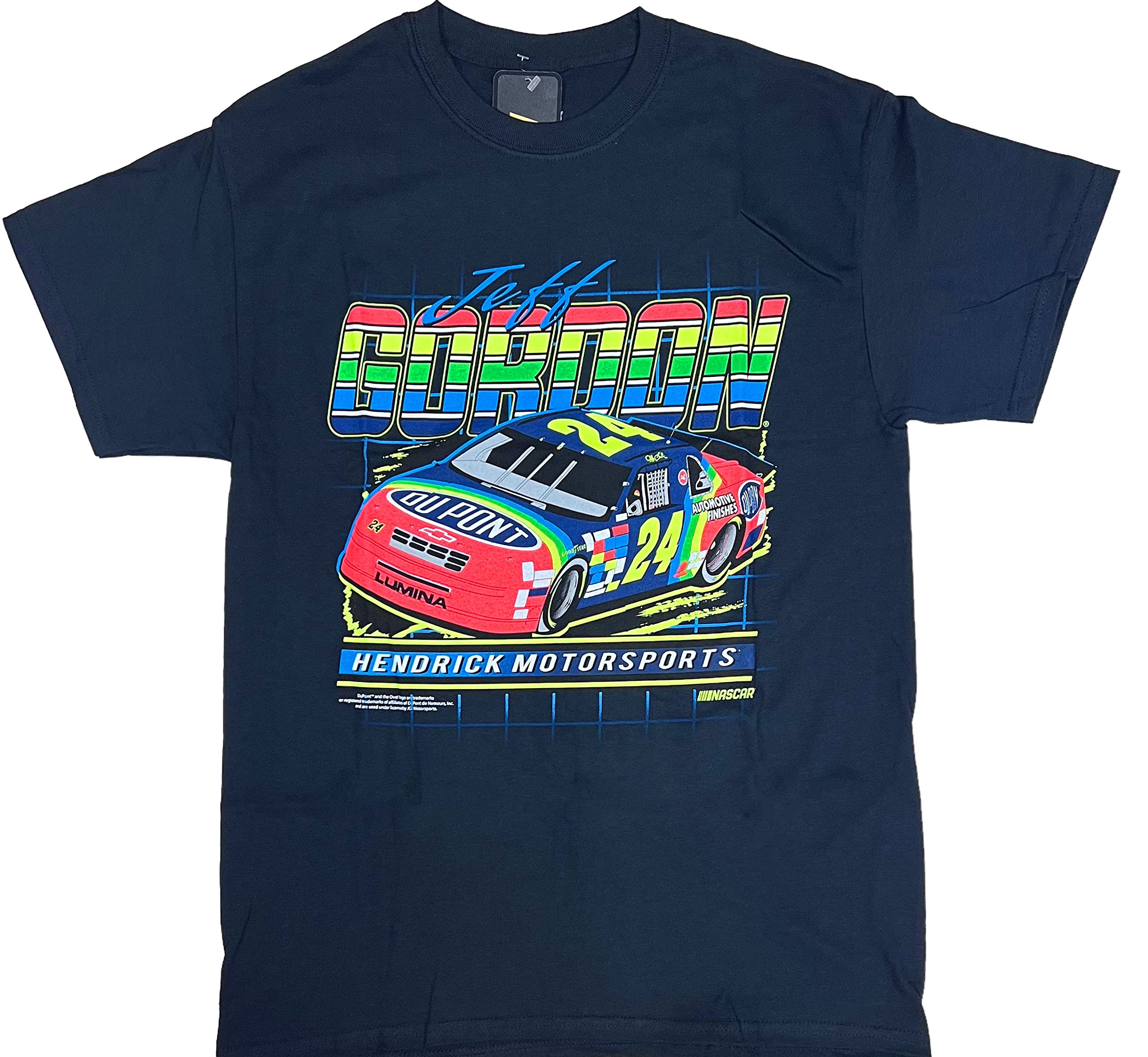 Checkered Flag Sports Jeff Gordon #24 Men's Retro Double Sided T-Shirt (as1, Alpha, l, Regular, Regular) Navy