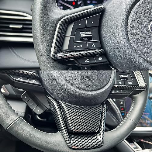 Miniatura 5 de 4 piezas ABS negro marco panel de volante cubierta para Subaru Forester Ascent SUV 2019-2023, para Impreza 2017-2024, para LegacyOutback 2018-2024,