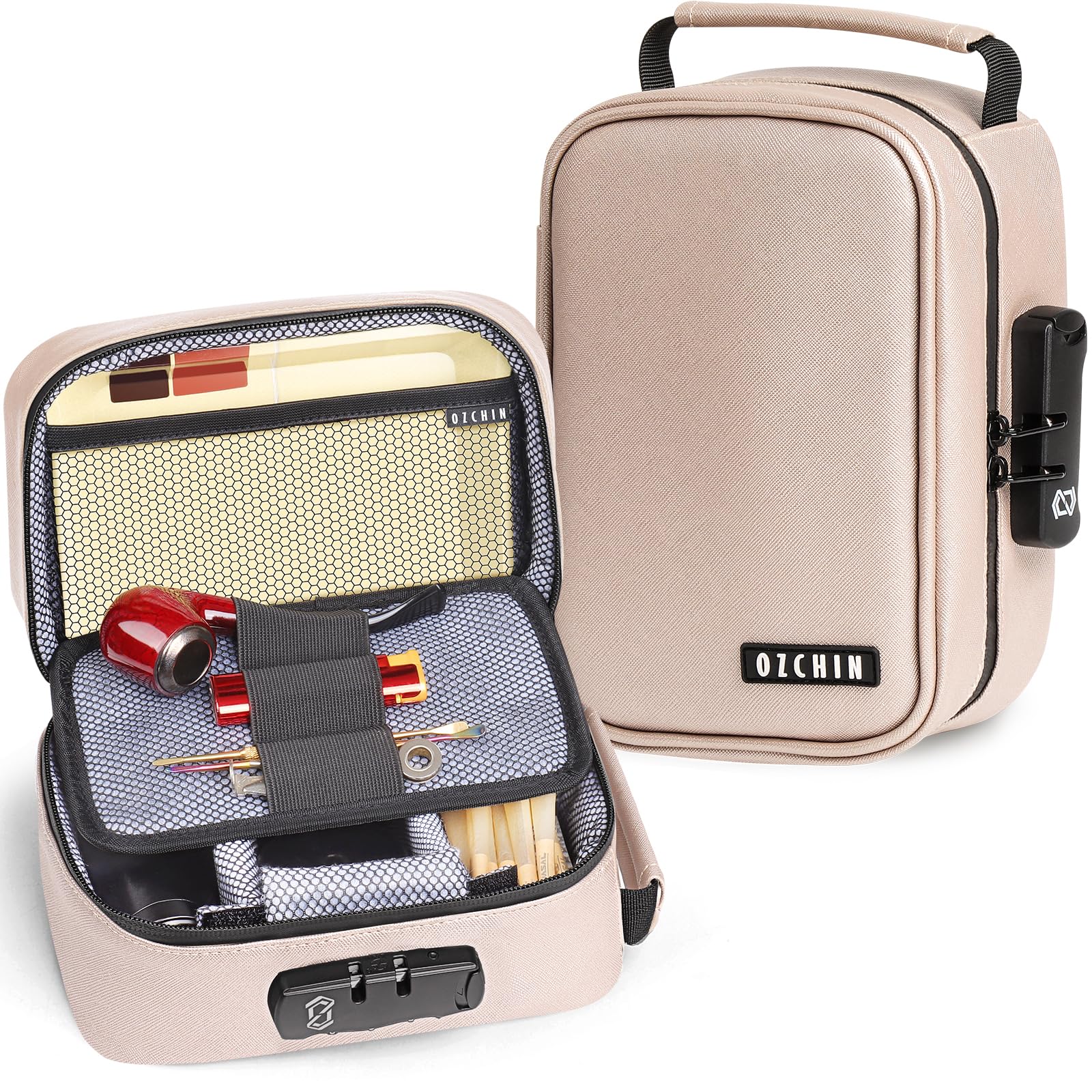 OZCHIN Smell Proof Bag with Combination Lock File Organizer Case Container Medicine Odorless Storage Lock Box Great Gift for Friend