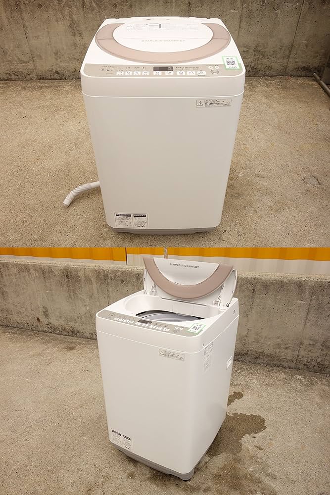 1ヶ月保証/洗濯機/7キロ/7kg/穴なしステンレス槽/風乾燥機能/シャープ