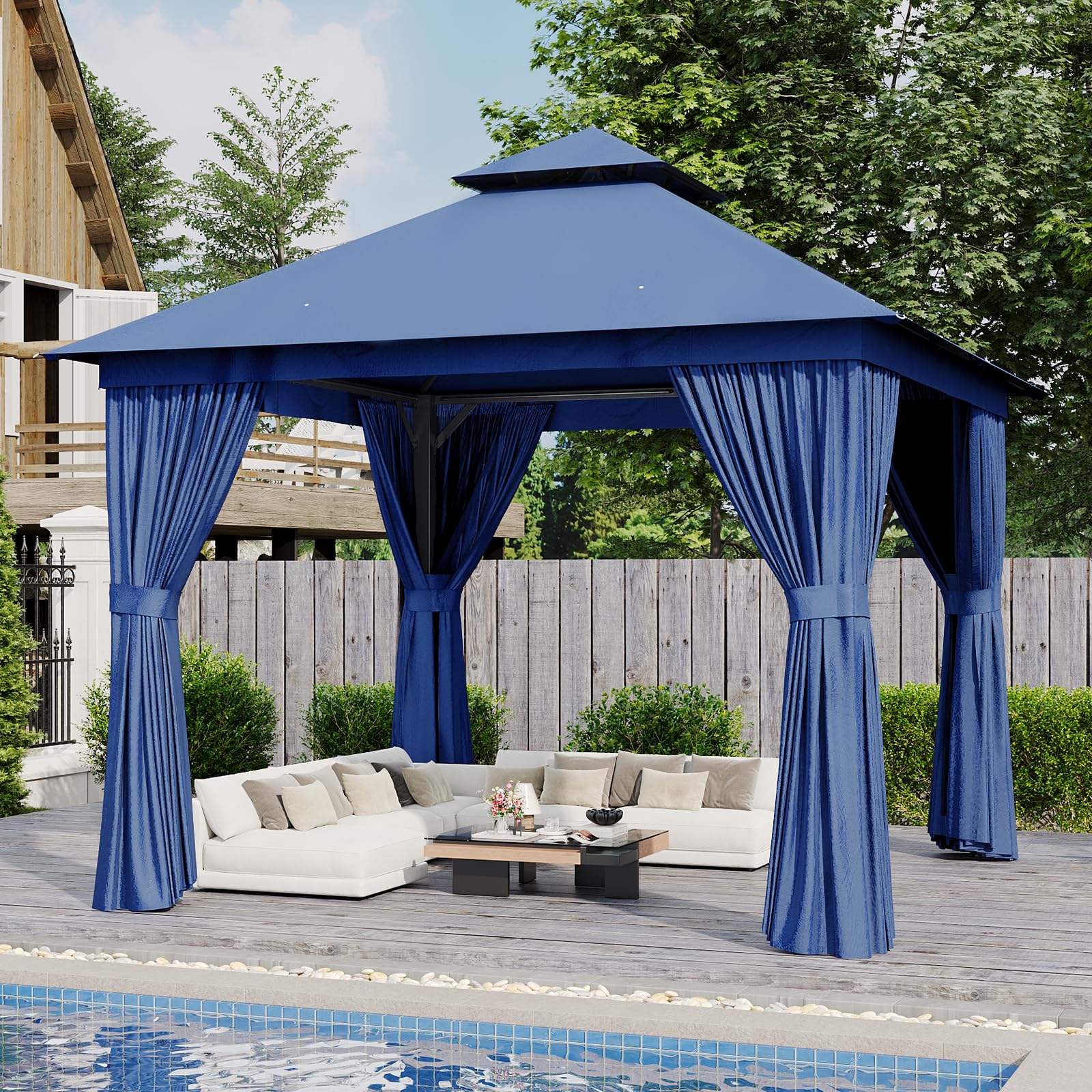 Snapklik.com : AOXUN Outdoor Gazebo For Patio 10x10, Metal Frame Canopy