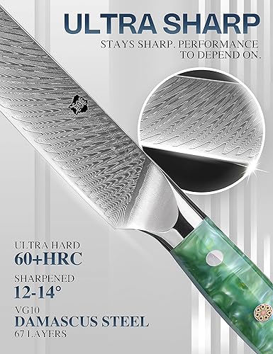 Miniatura 4 de WILDMOK Cuchillo de trinchar, cuchillo de corte de 9 pulgadas, cuchillos y tenedores para tallar, cuchillo de barbacoa, cuchillo de corte de carne,