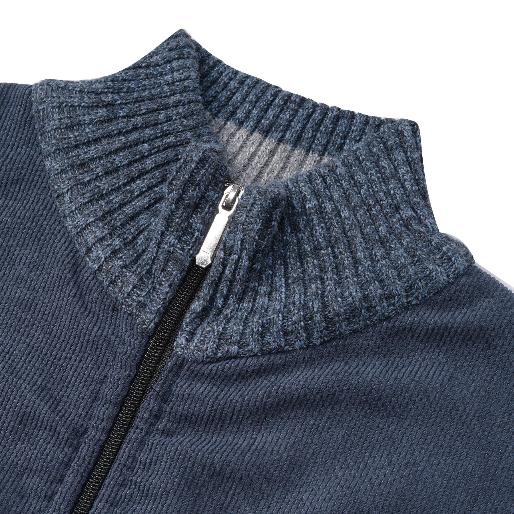 Allthemen Cardigan Zippé Homme à Manches Longues Veste Casual Chaud Col Montant Sweater en Maille Invernale