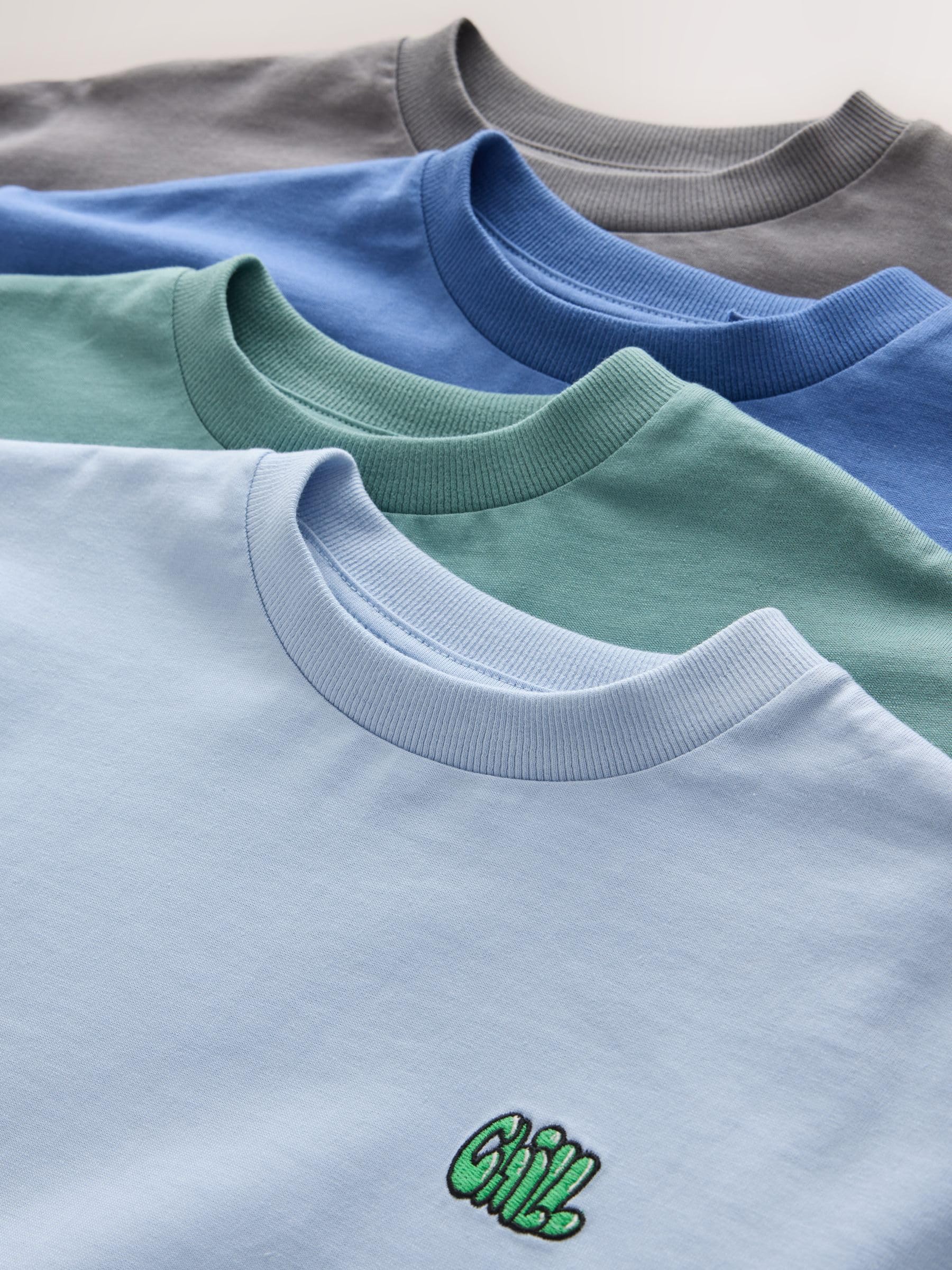 NEXT Niños Pack de 4 Camisetas de Manga Larga de Corte Holgado