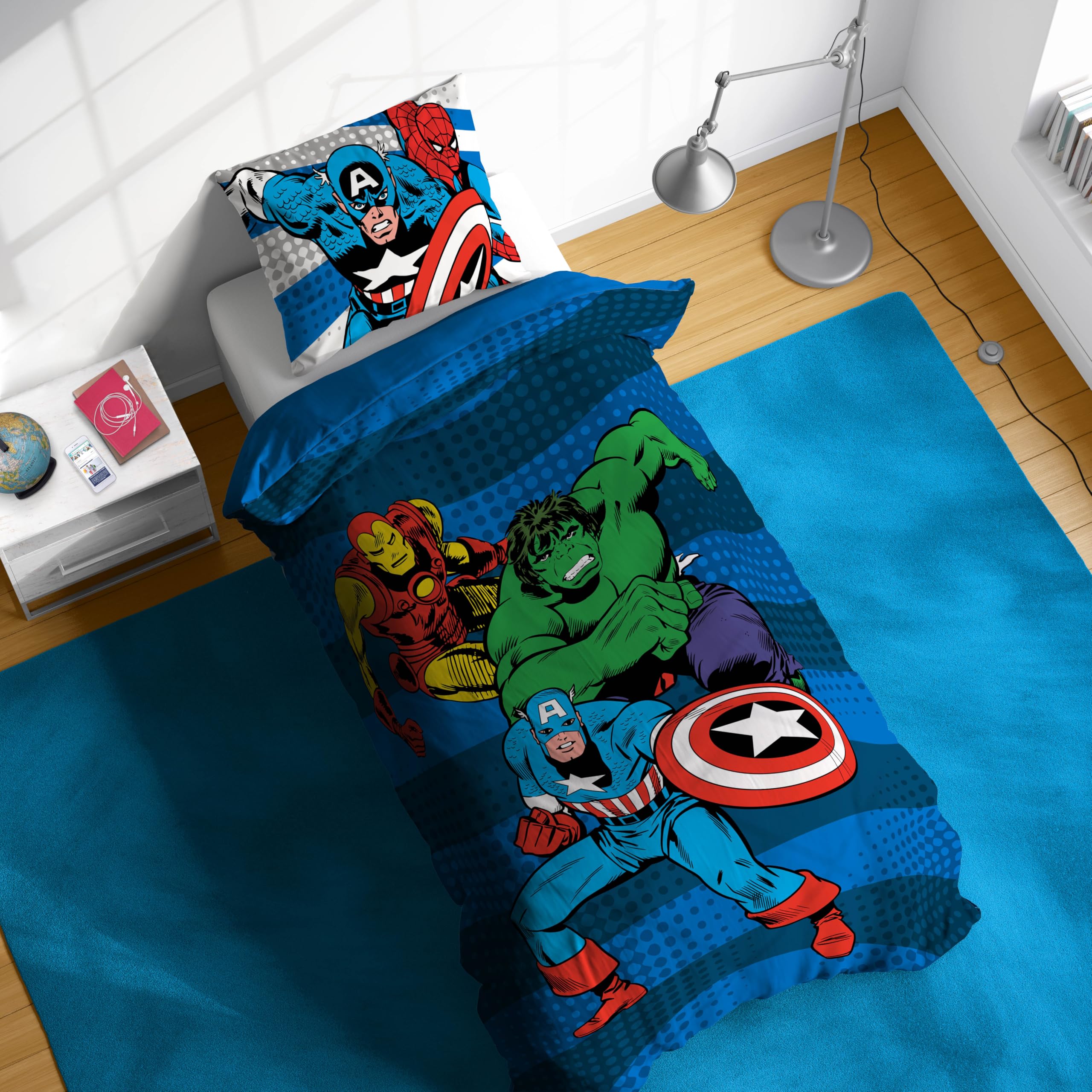 Avengers marvel - parure de couette 140x200 + taie d'oreiller + drap housse 90x1 Avengers marvel - parure de couette 140x200 + taie d'oreiller + drap housse 90x1