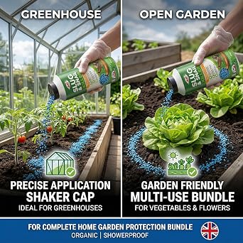 Organic Slug & Snail Killer Pellets 920g x2, Showerproof Formula for Gardens & Greenhouses, 14 Days Protection, Friendly for Crops (2 Pack)