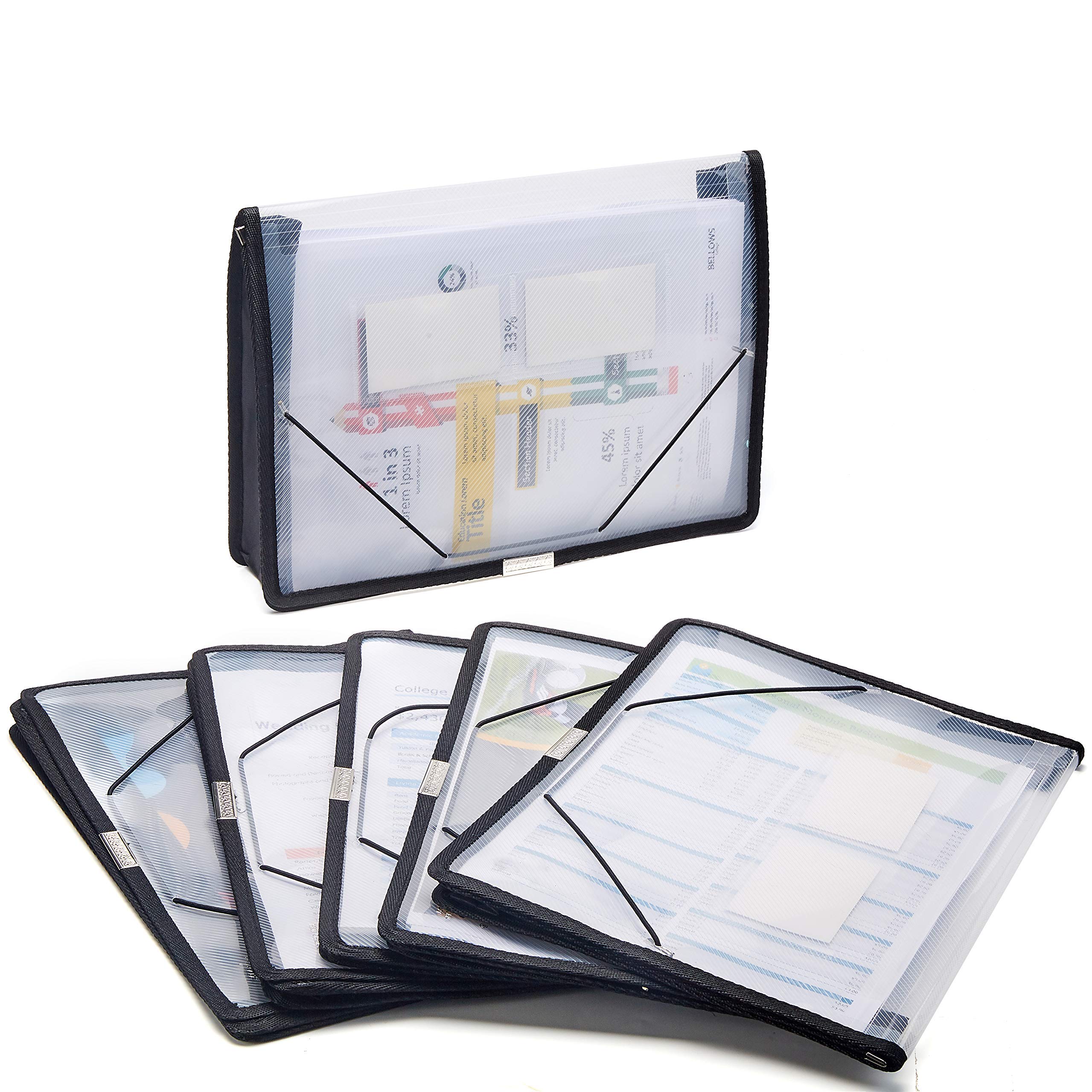 Snapklik.com : FANWU 6 Pack Plastic Expanding File Wallet Document ...