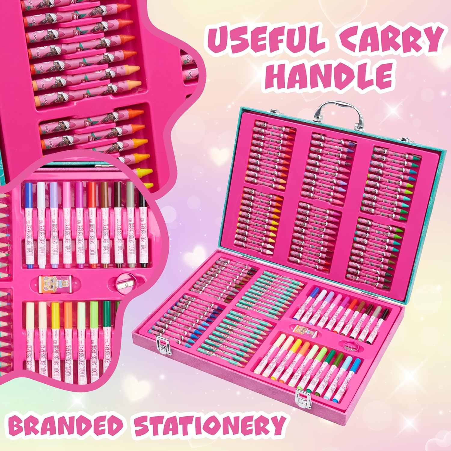 L.O.L. Surprise! 130-Piece Kids Art Set with Travel Case - Pink
