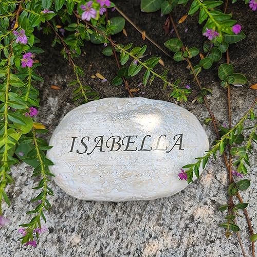 Miniatura 3 de Piedras de jardín personalizadas grabadas con cualquier palabra, piedras conmemorativas decorativas personalizadas para animar a decorar