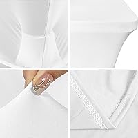 Vista 3 de Grandipity Mantel protector de mesa de elastano elástico de 6.0 ft para mesas plegables estándar, rectangular, universal, ajustable, para banquete