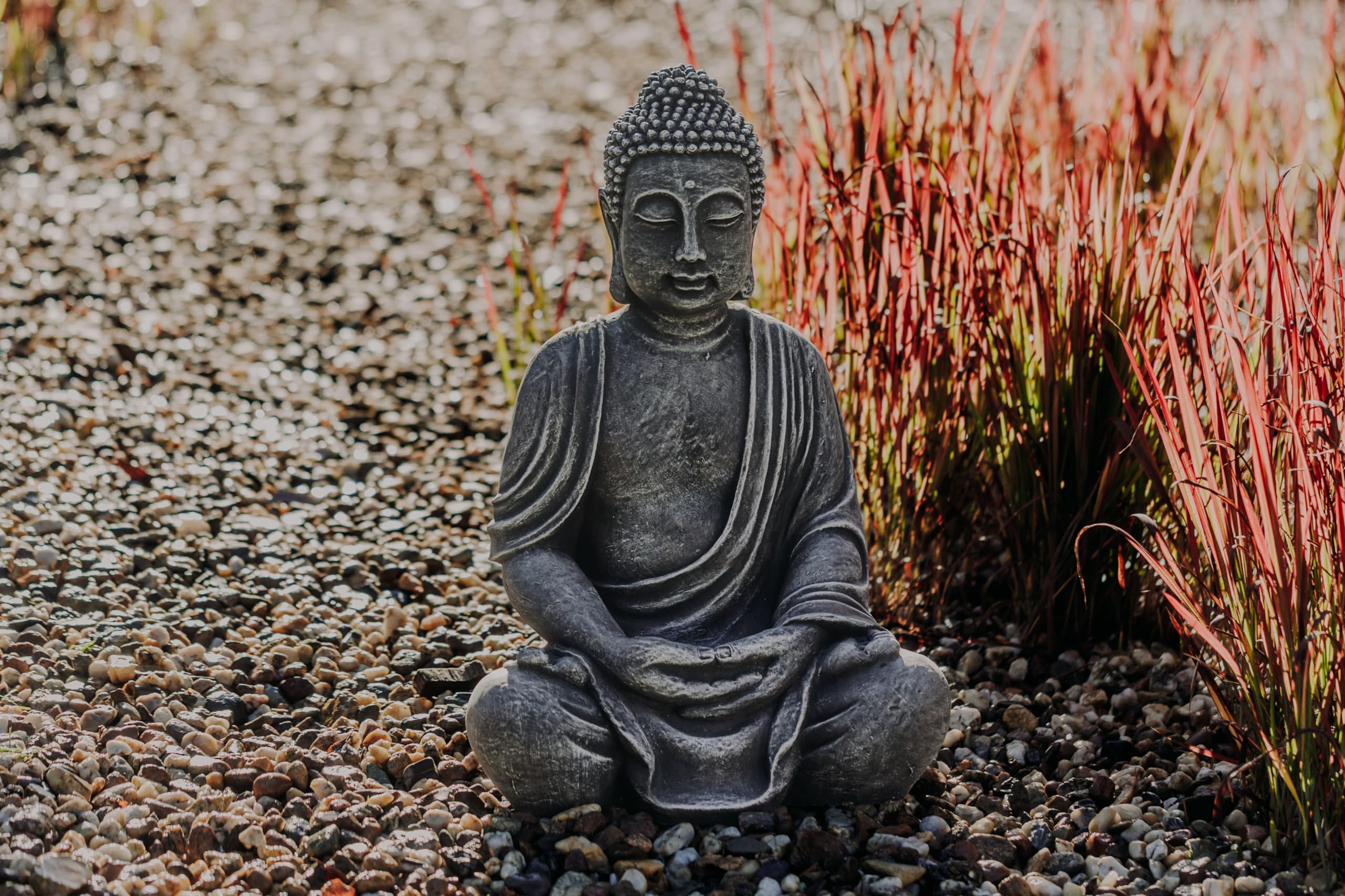 gartendekoparadies.de Statue de Bouddha géante en Pierre reconstituée, résistant au Gel (Multicolore)
