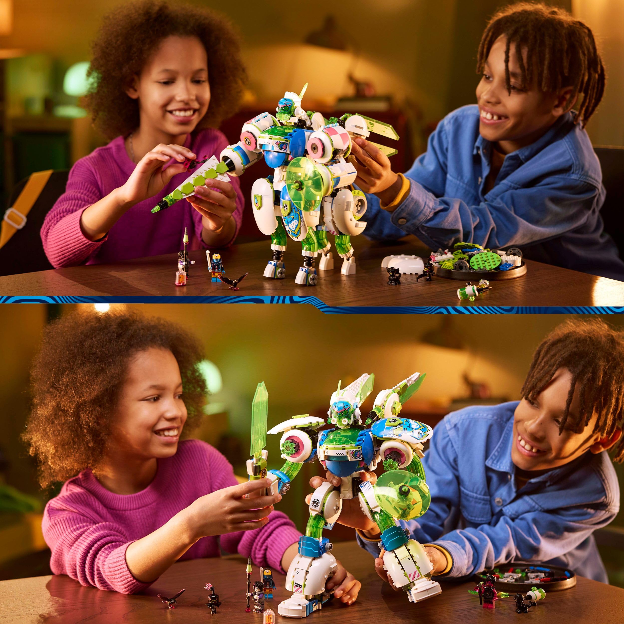 LEGO DREAMZzz 3-in-1 Mateo und Z-Blob der Ritter-Mech, Spielset zum Umbauen für Jungen und Mädchen ab 10 Jahren, Geschenk für Kinder, Fantasy-Set, Roboter in 3 Varianten, Abenteuer-Spielzeug 71485