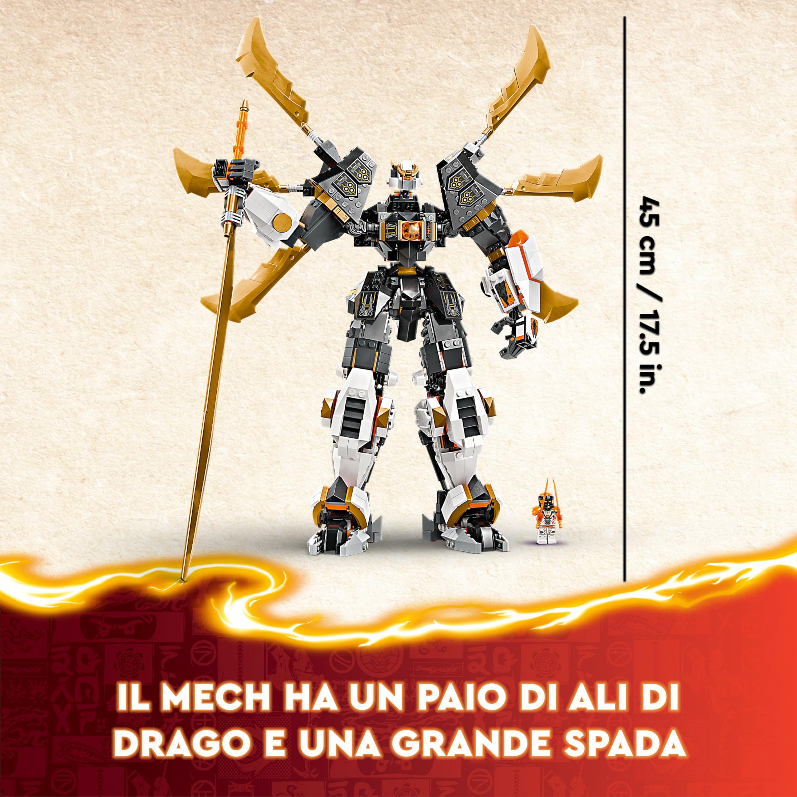 LEGO NINJAGO Mech Drago Titanio di Cole, Grande Set di Giochi d'Avventura per Bambini e Bambine da 12 Anni, Personaggio da Costruire con Spada Giocattolo e 1 Minifigure, Regalo di Compleanno 71821