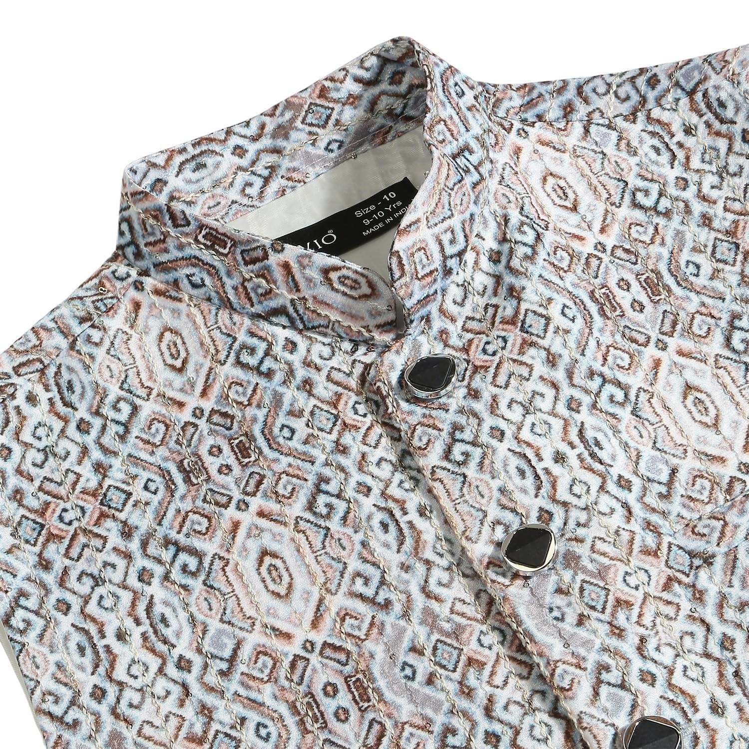 CAVIO Boys Traditionl Embroidered Sequin Nehru Jacket 2