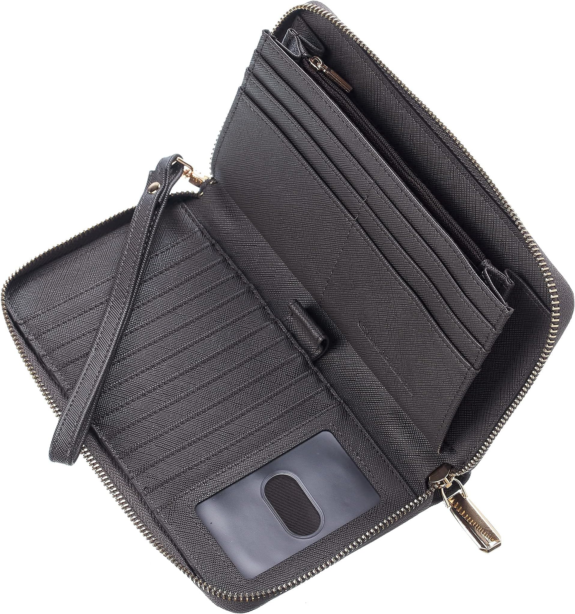 SimpacX Womens Wallet Geunine Leather RFID Blocking Purse Credit card Clutch