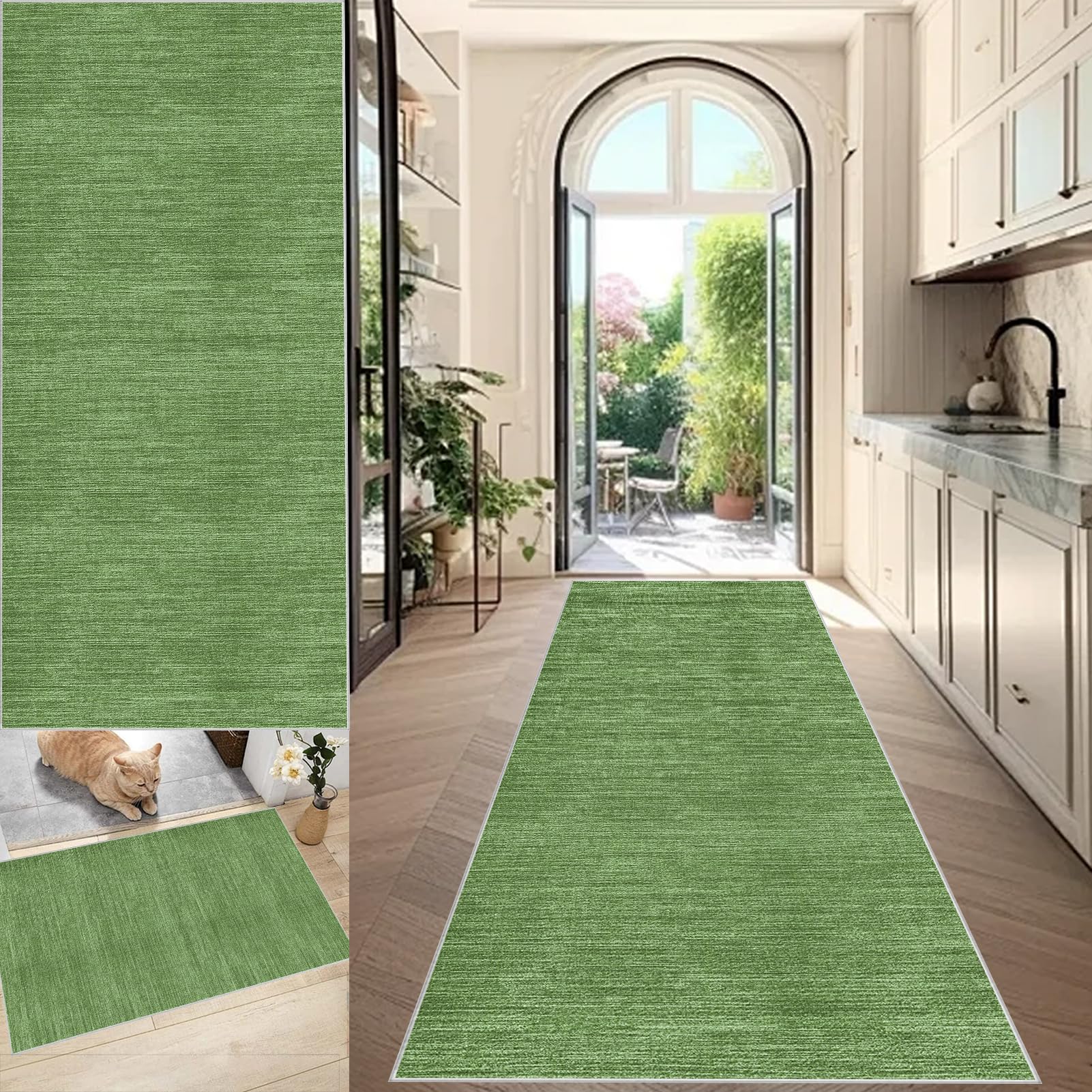 Long Carpet Runners for Hallway Non Slip 40 x 180 cm Rugs Runner for Hallways Floor Mat for Entryway Bedroom Kitchen, Extra Long Hallway Hall Runner Narrow Rugs Washable Carpet Runner for Kitchen