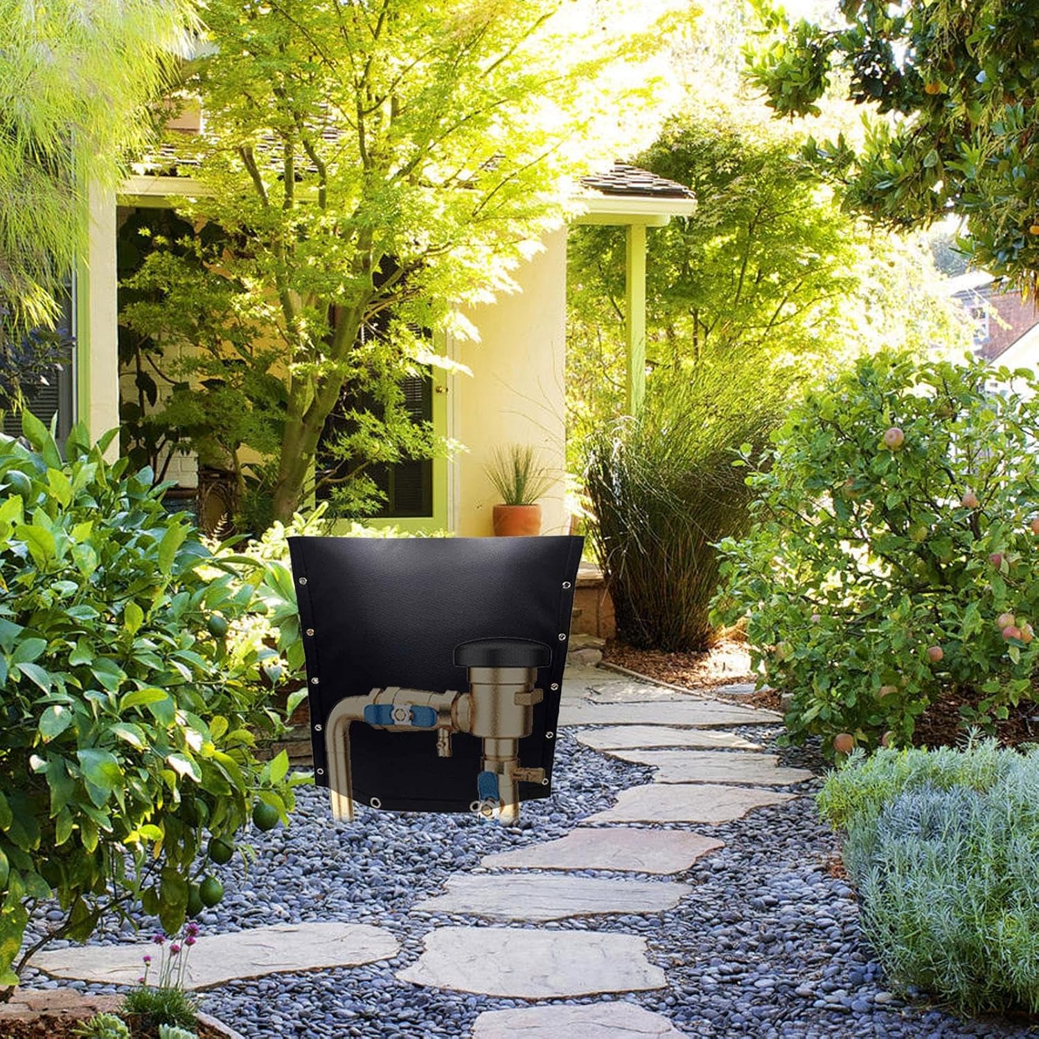 Backflow Insulation - Cover Sun Protection Water Pipe Insulation with Anti Theft Grommets Outdoor Sprinkler Valve Cover Winter Freeze Protection Garden Plumbing Equipment Weather Resistant