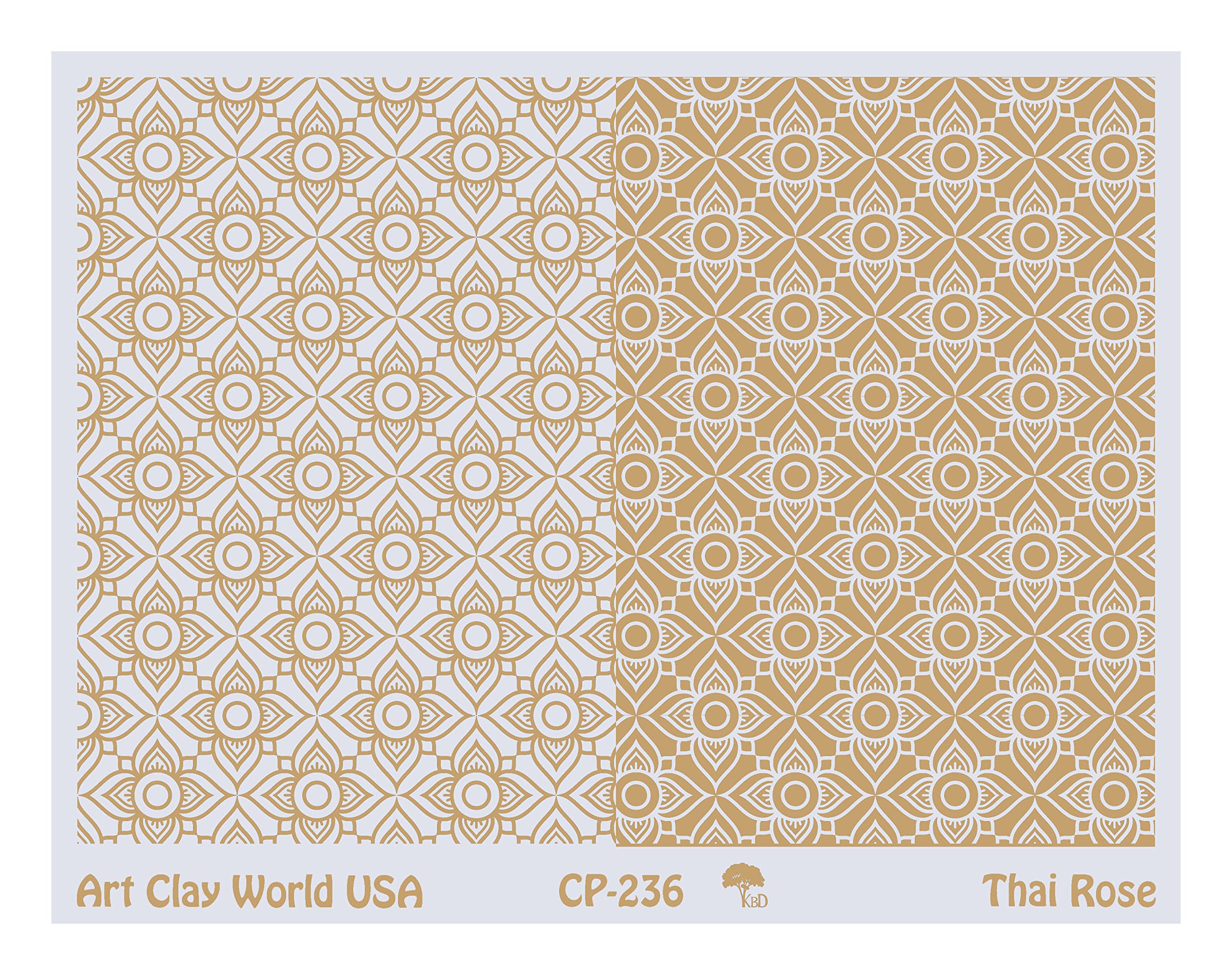 Low Relief Texture Plate Thai Rose Design - 1 Pc.