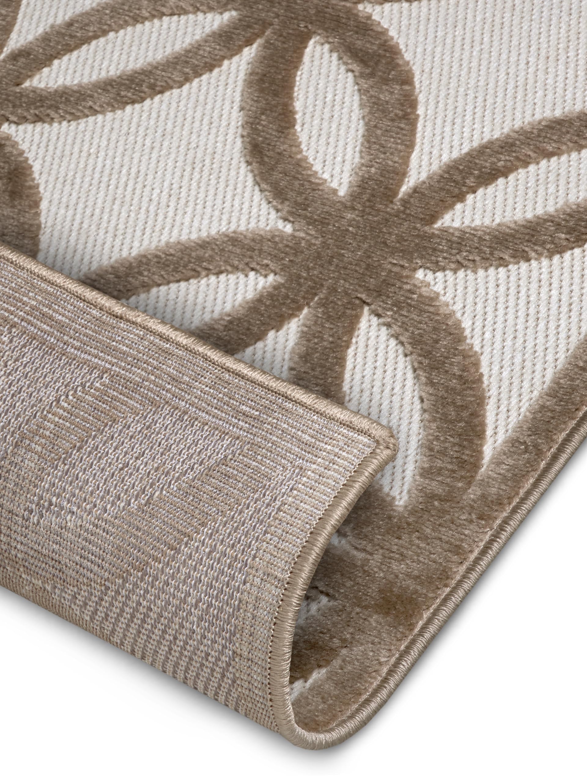 HANSE Home Circle Design Tapis de Salon, tissé Plat, Moderne, Motif Losanges géométriques, Style scandinave, pour Salle à Manger, Chambre d'enfant, Couloir, crème, Marron, 133 x 190 cm